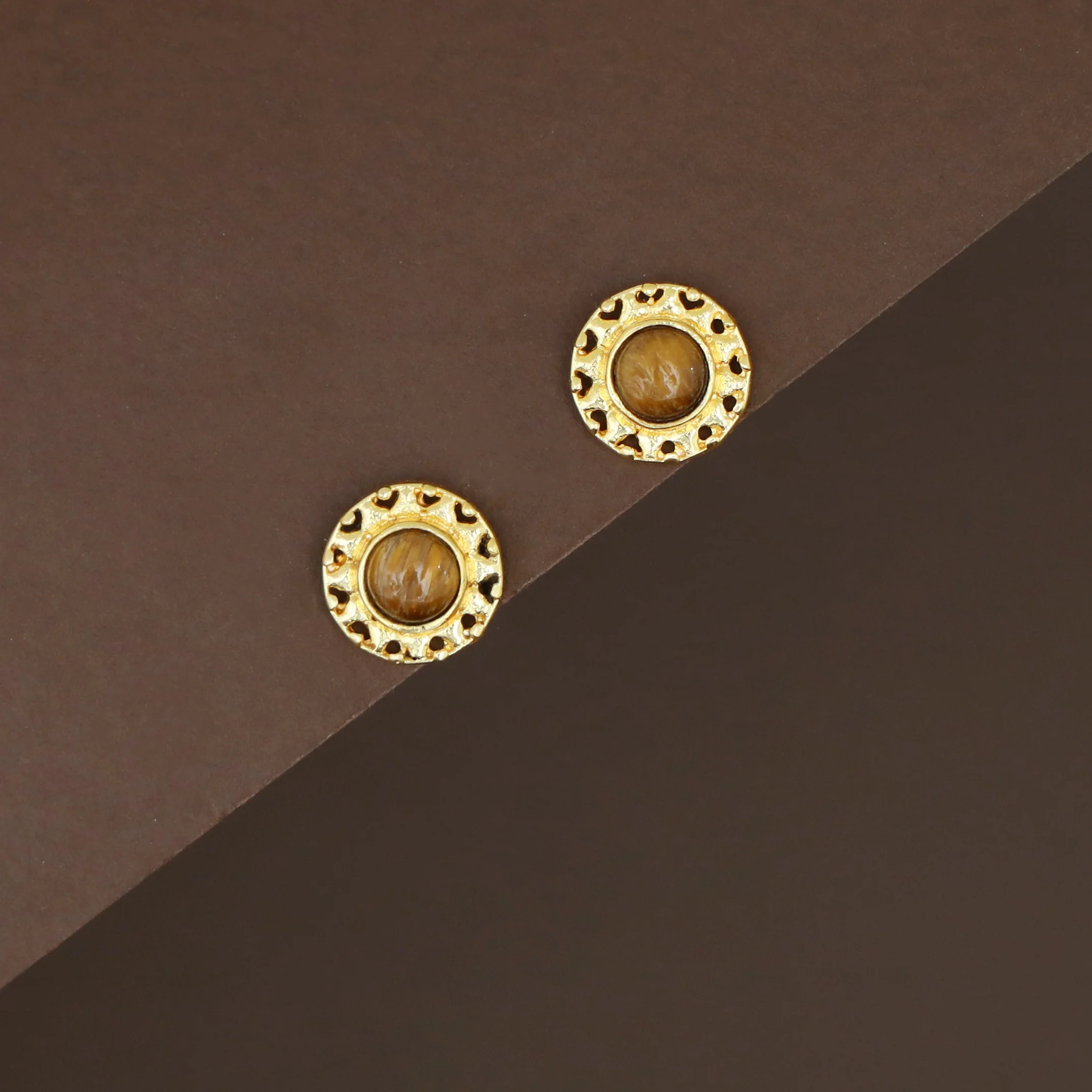 Elettra Golden Circle Glossy + Raw Stone Stud - Image 11