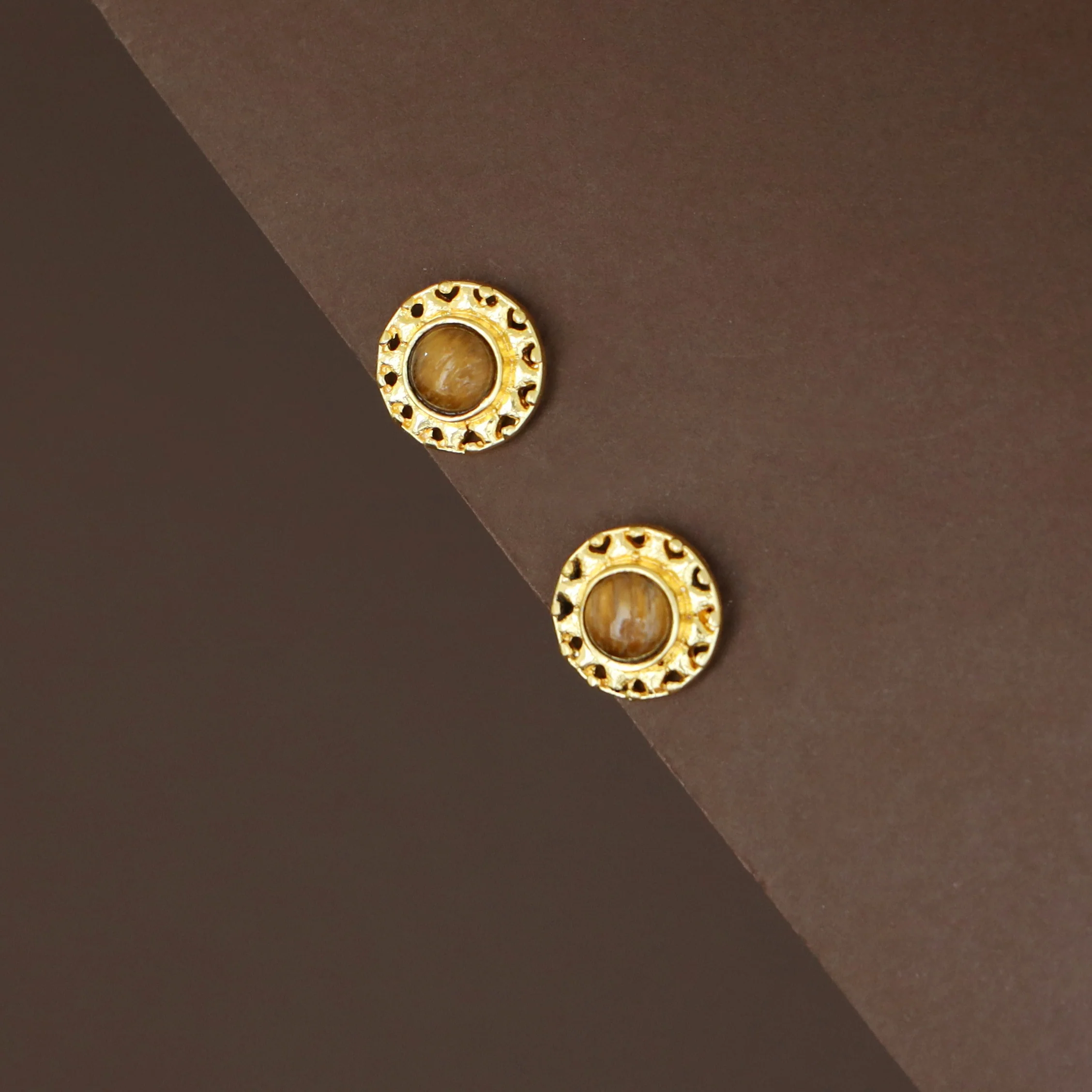 Elettra Golden Circle Glossy + Raw Stone Stud - Image 12