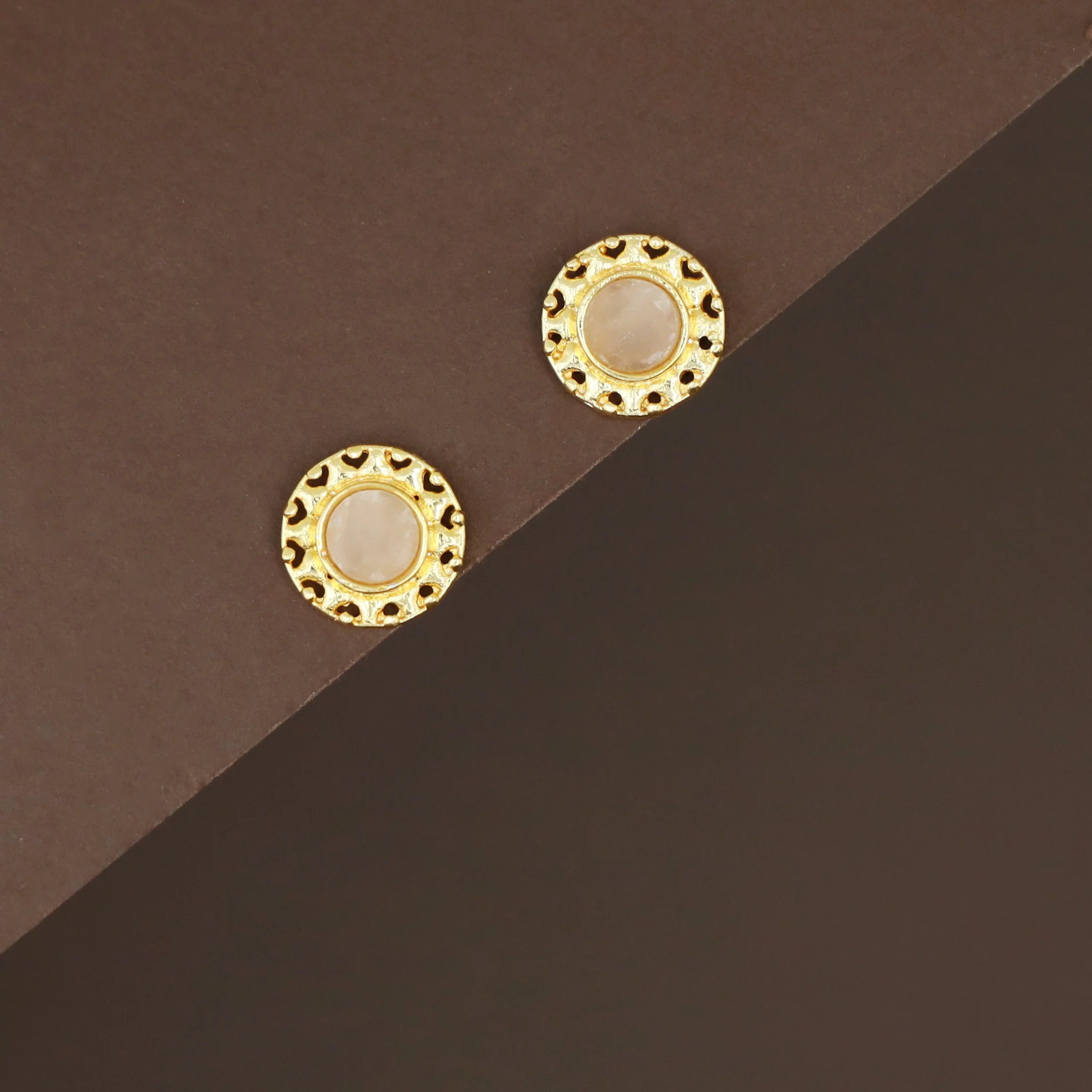 Elettra Golden Circle Glossy + Raw Stone Stud - Image 5