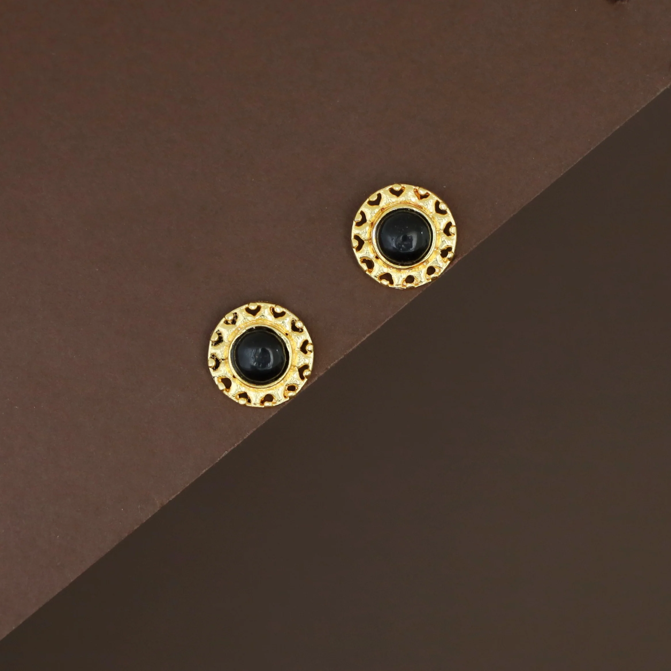 Elettra Golden Circle Glossy + Raw Stone Stud - Image 6