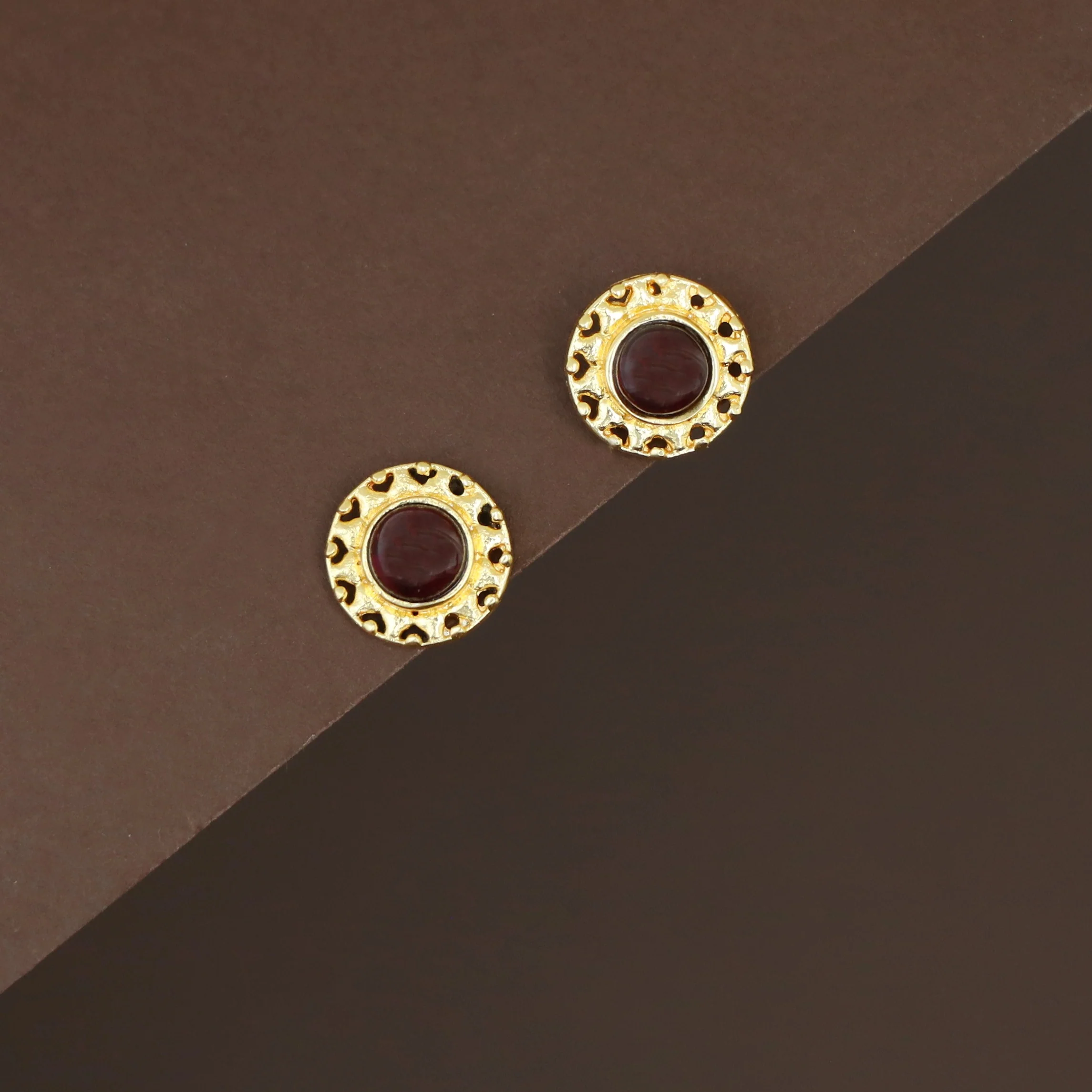 Elettra Golden Circle Glossy + Raw Stone Stud - Image 7