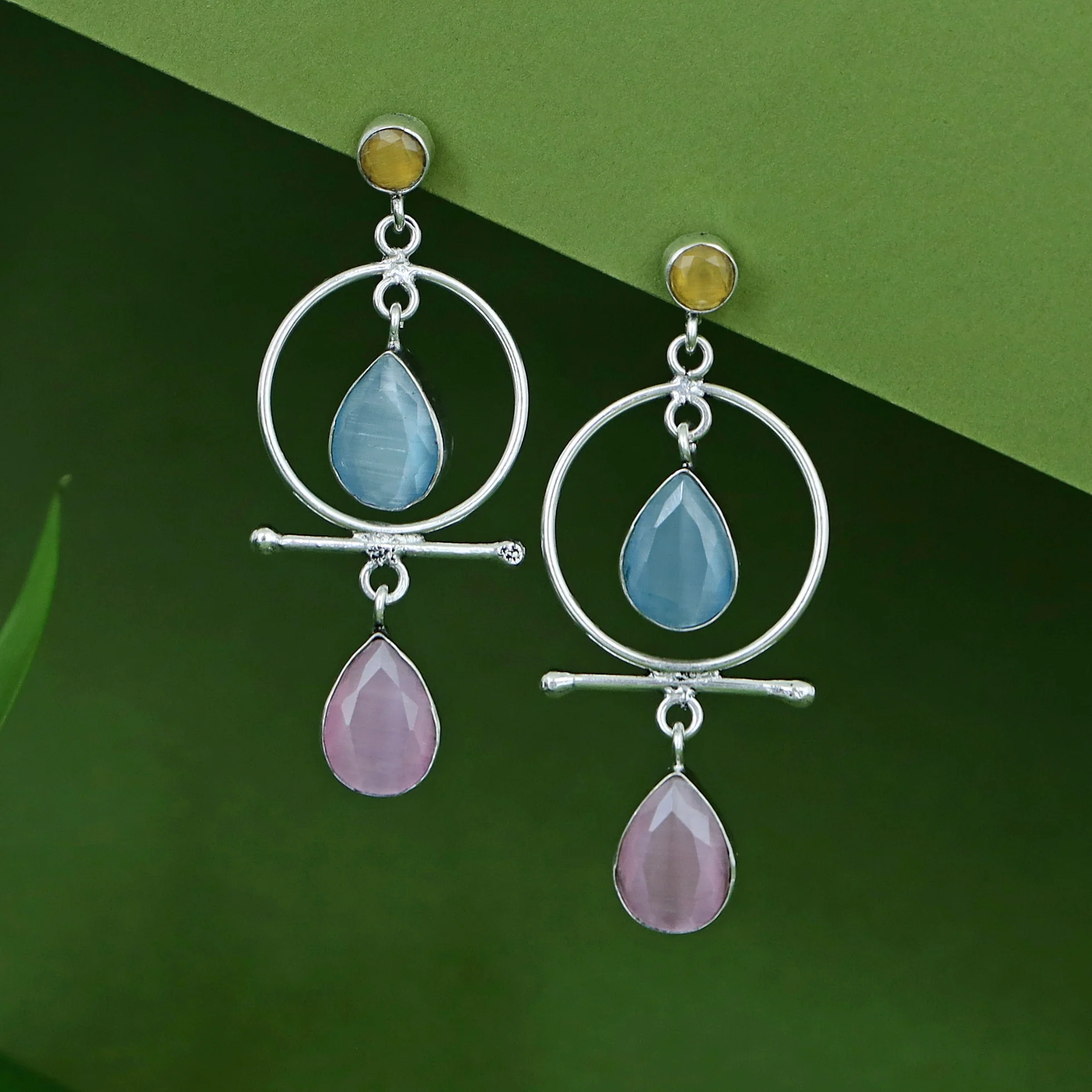 Elodia Circle Dual Glossy Drop Earring - Image 2
