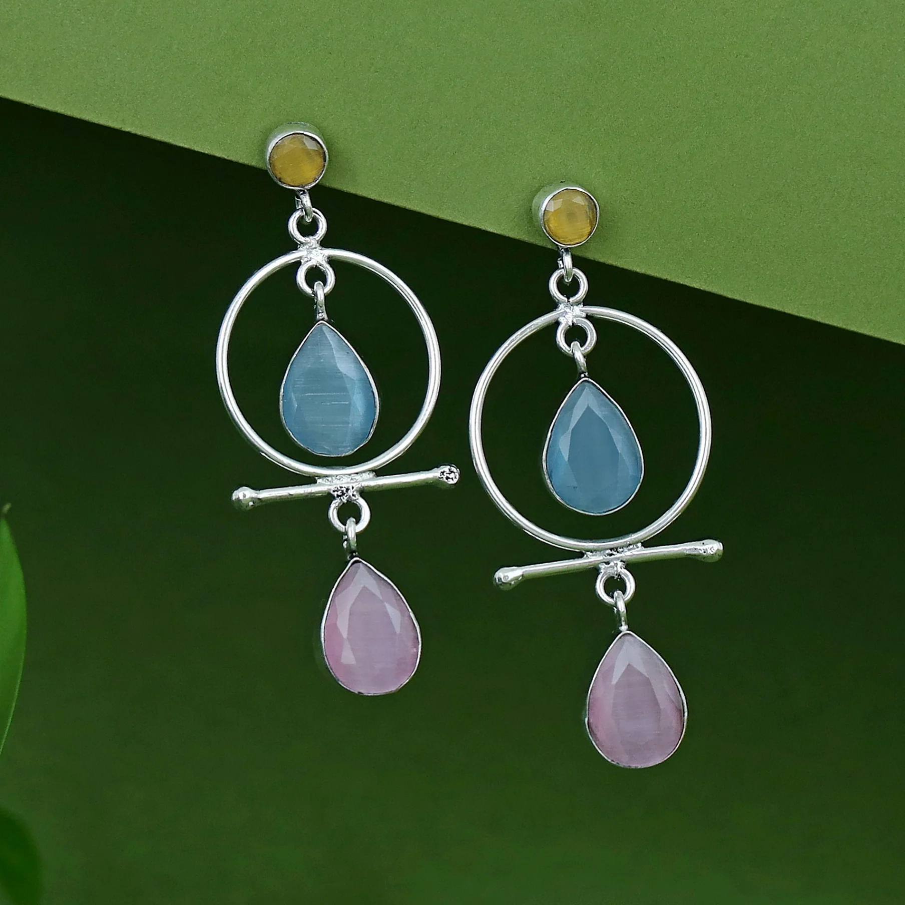 Elodia Circle Dual Glossy Drop Earring - Image 6