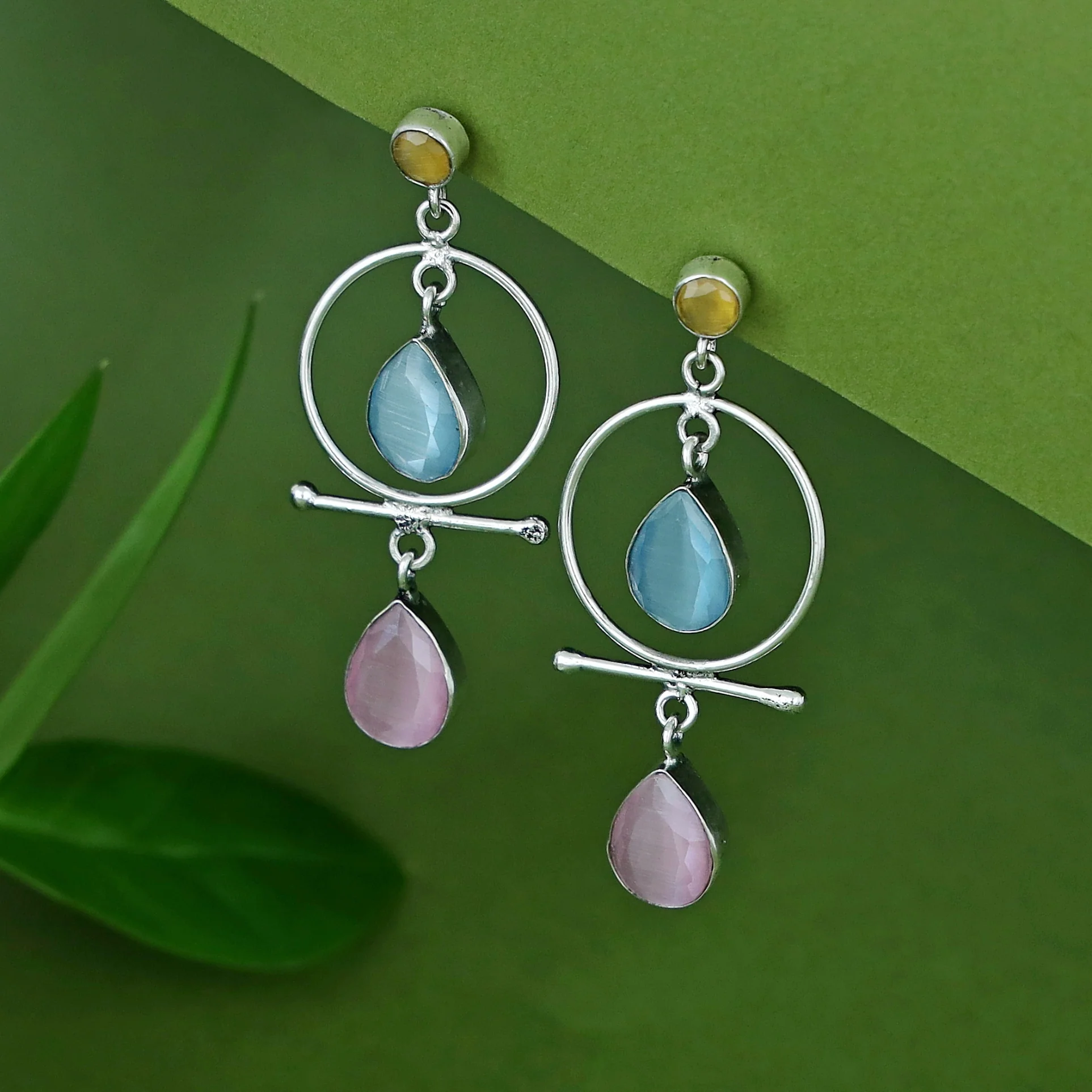 Elodia Circle Dual Glossy Drop Earring - Image 7