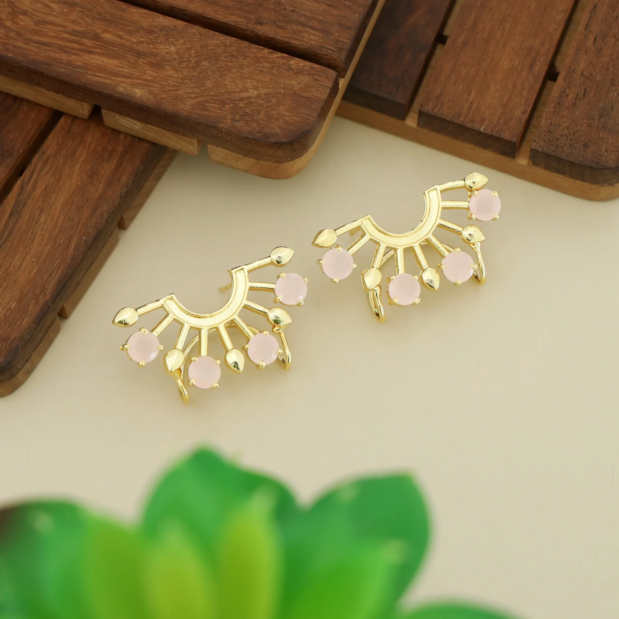 Elsie Half Circle Glossy Rays Ear-Cuff (Set Of 2) - Image 7