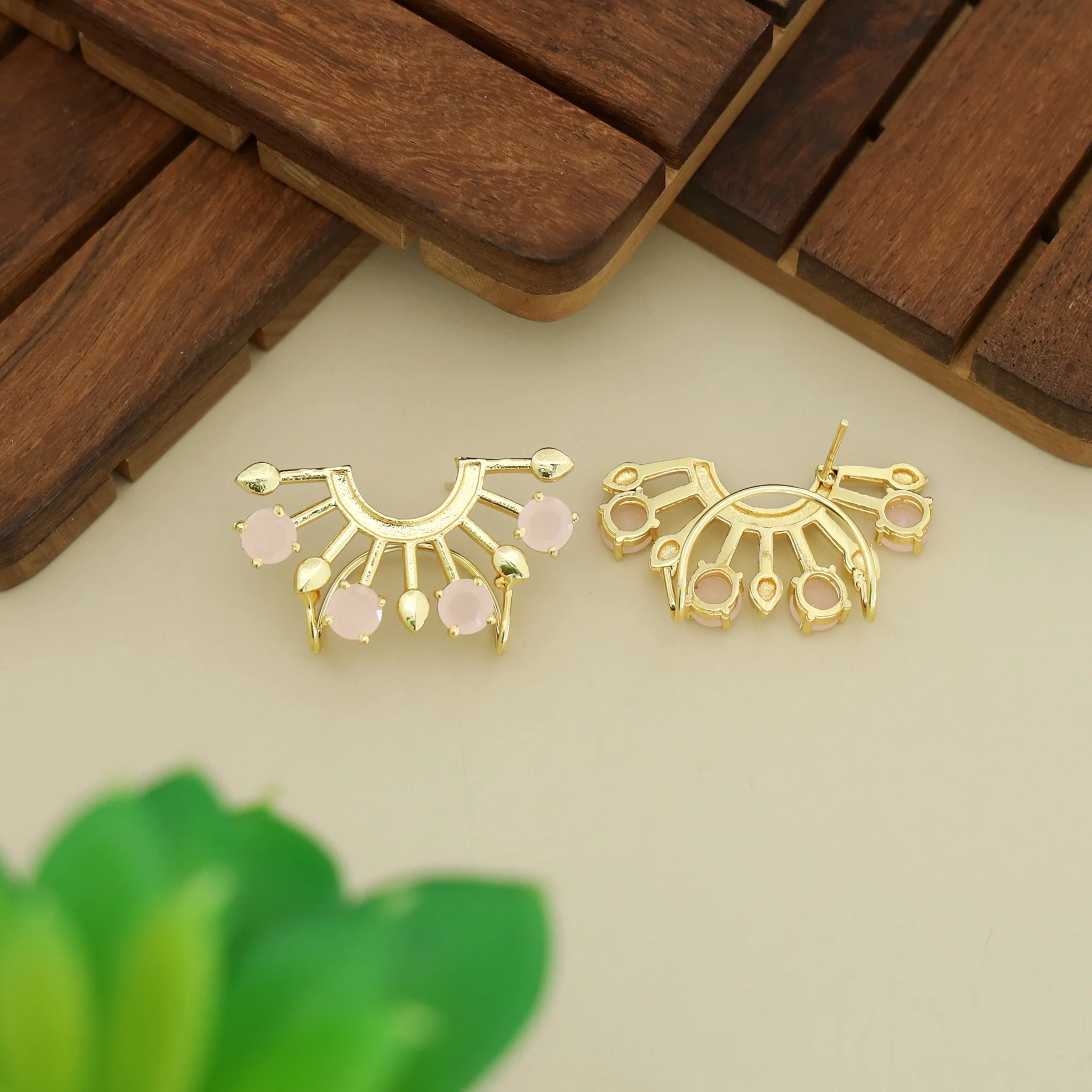 Elsie Half Circle Glossy Rays Ear-Cuff (Set Of 2) - Image 8
