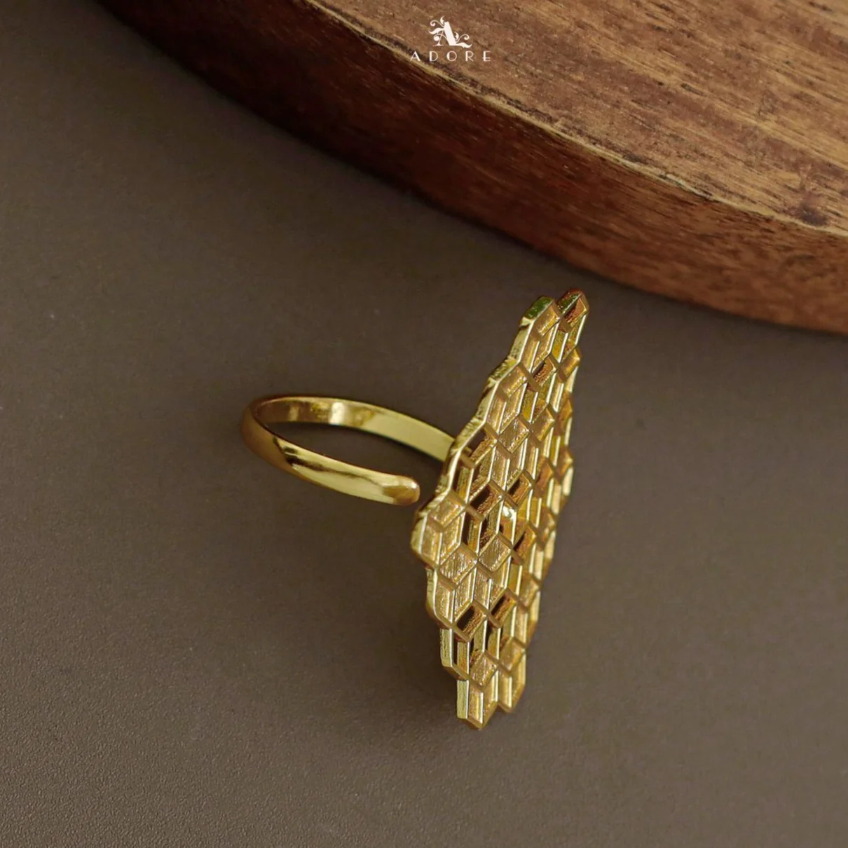 Elysia Golden Honey Comb Ring - Image 2