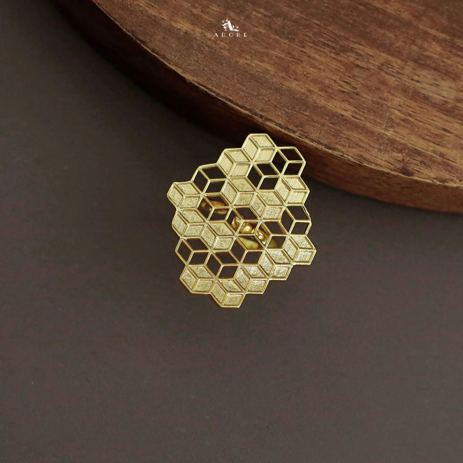Elysia Golden Honey Comb Ring - Image 3