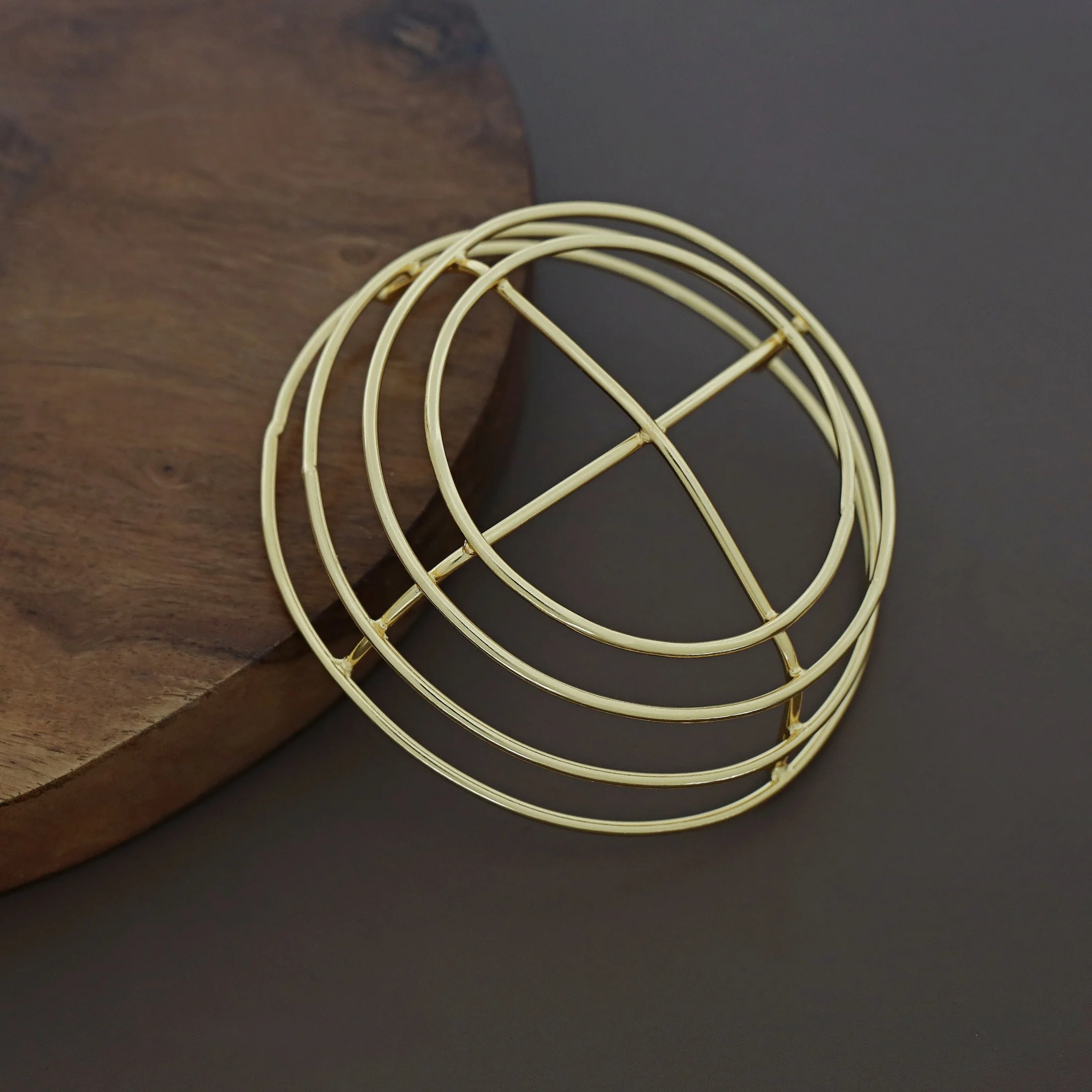 Emerie Golden Hair Bun Cage With Stick - Image 17