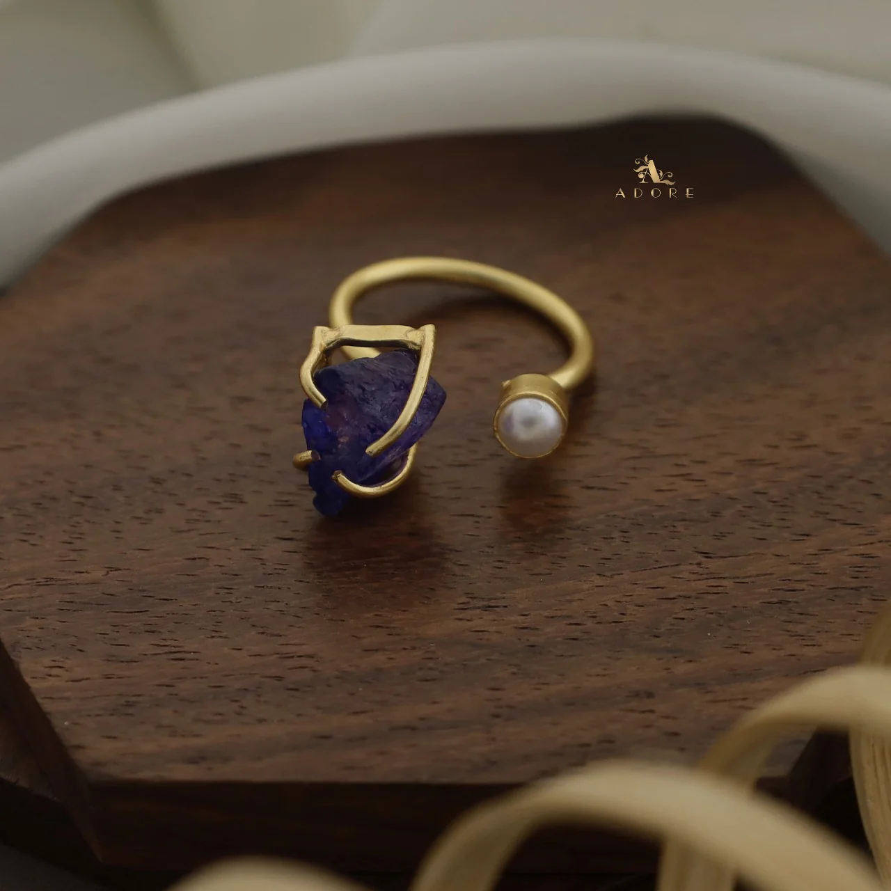 Ena Dyed Stone Plus Mini Pearl Ring - Image 10