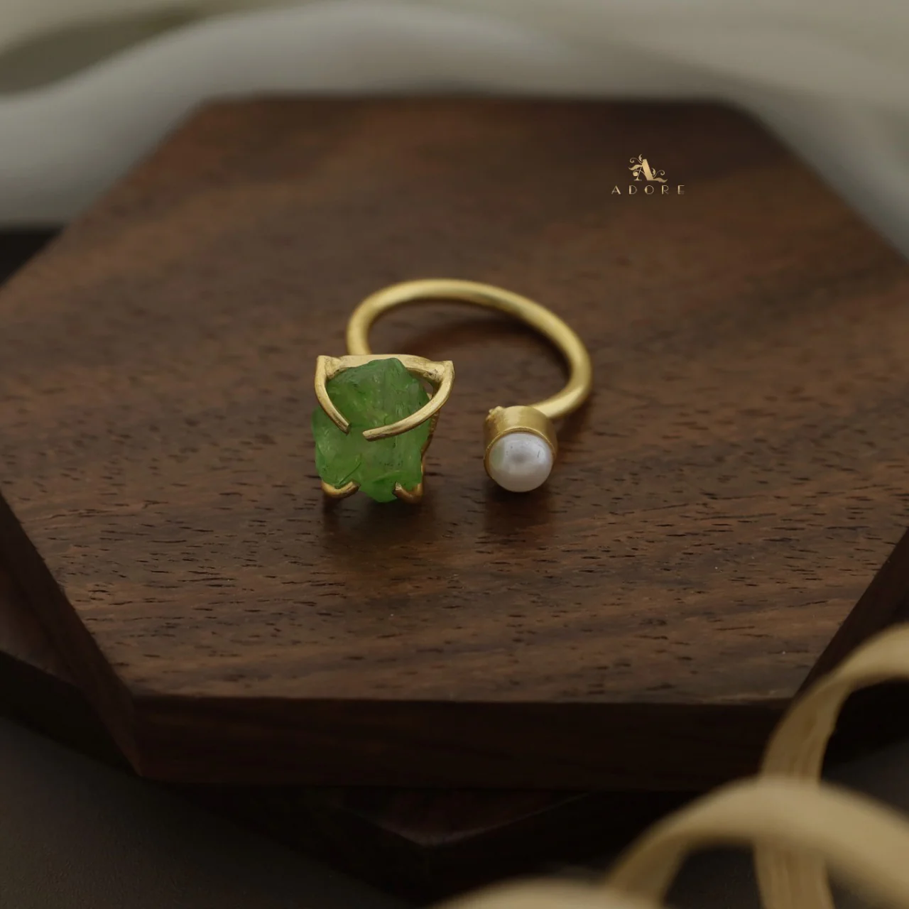 Ena Dyed Stone Plus Mini Pearl Ring - Image 11