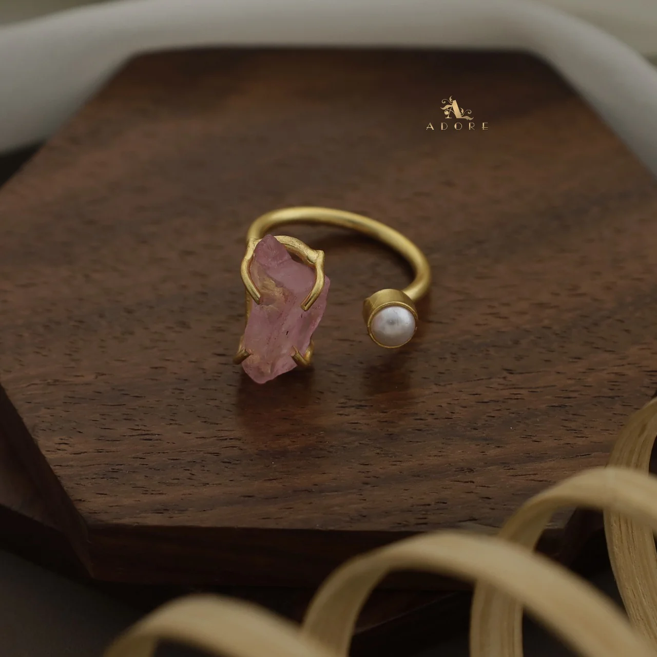 Ena Dyed Stone Plus Mini Pearl Ring - Image 13