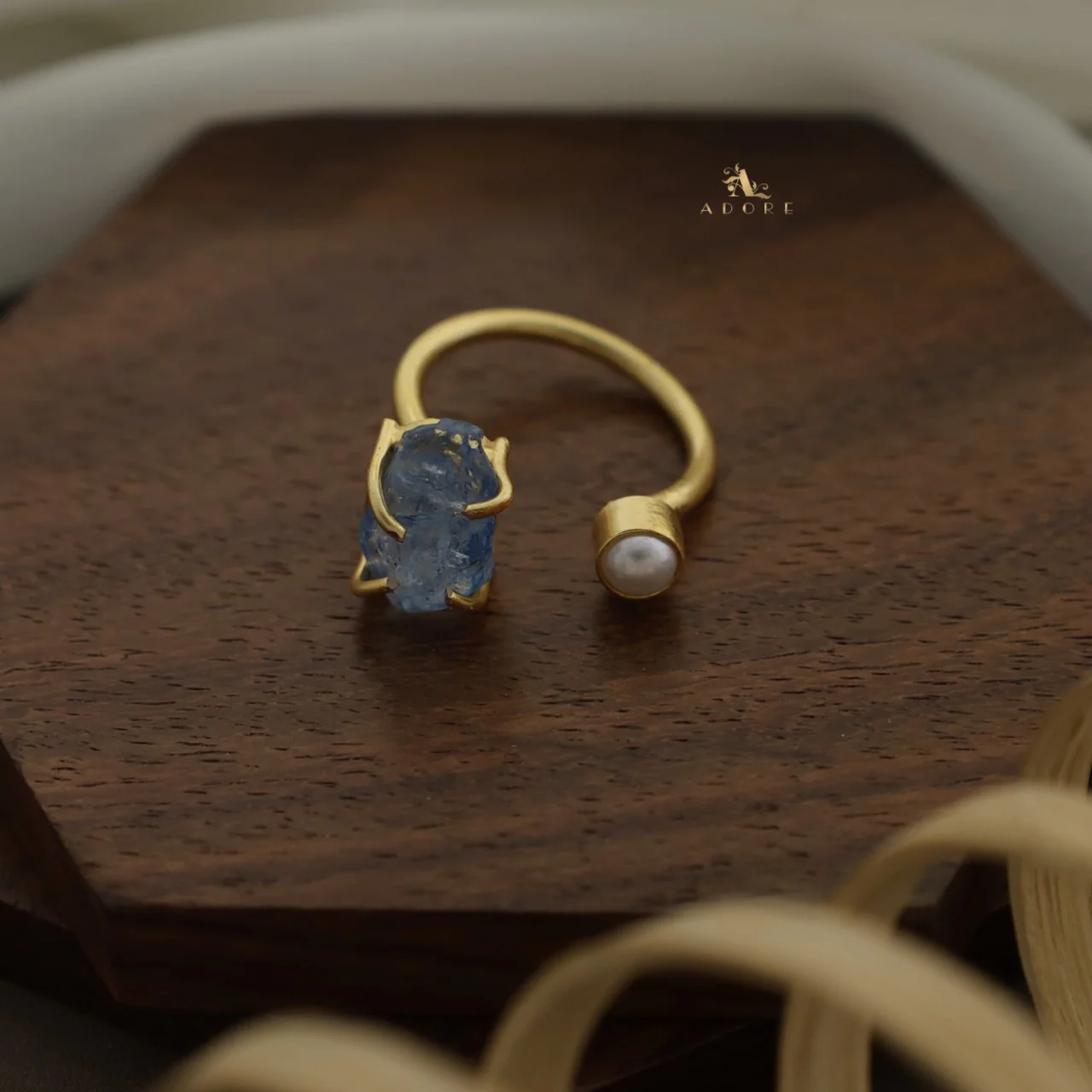 Ena Dyed Stone Plus Mini Pearl Ring - Image 14