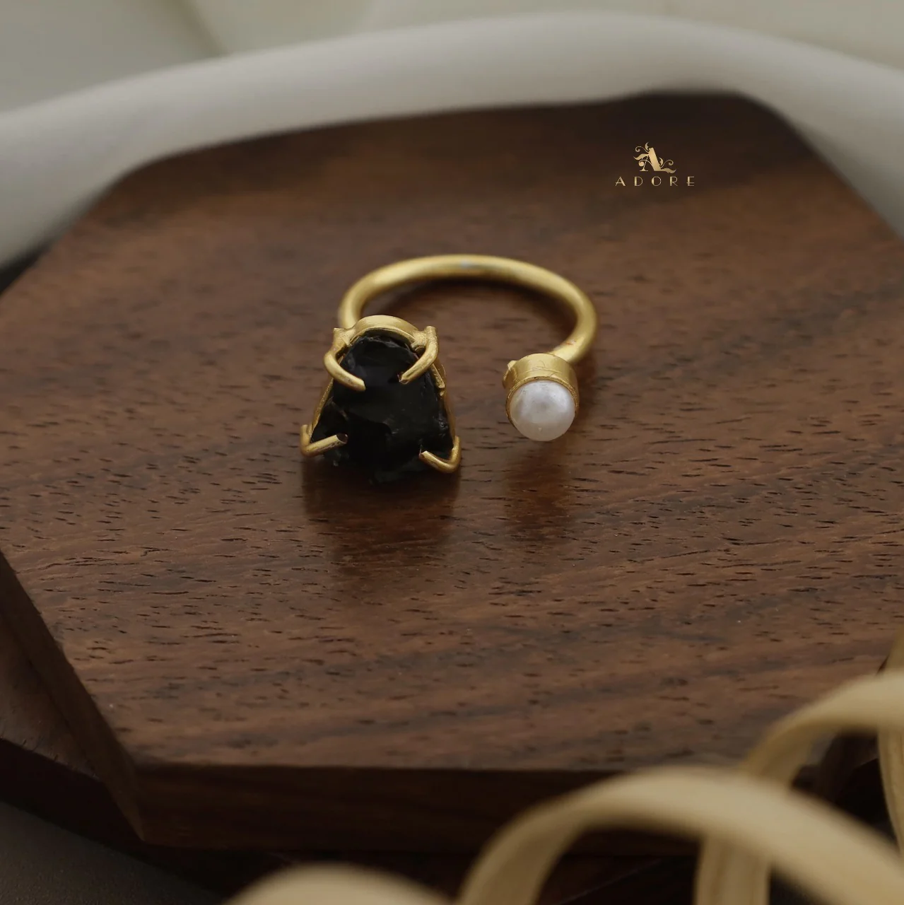 Ena Dyed Stone Plus Mini Pearl Ring - Image 16