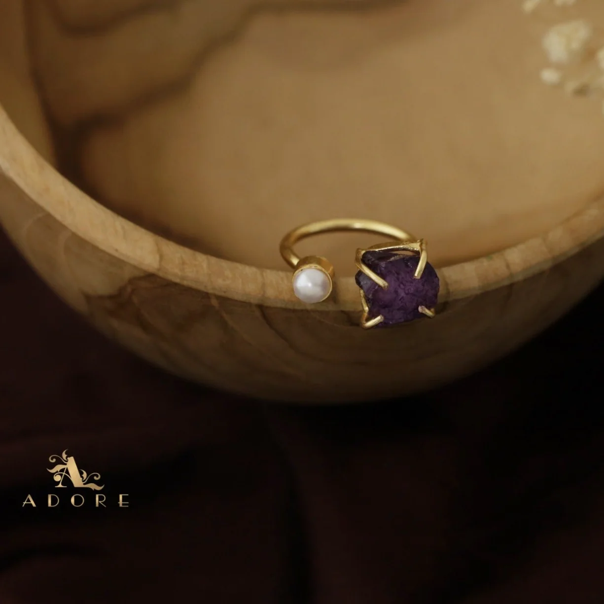 Ena Dyed Stone Plus Mini Pearl Ring - Image 19