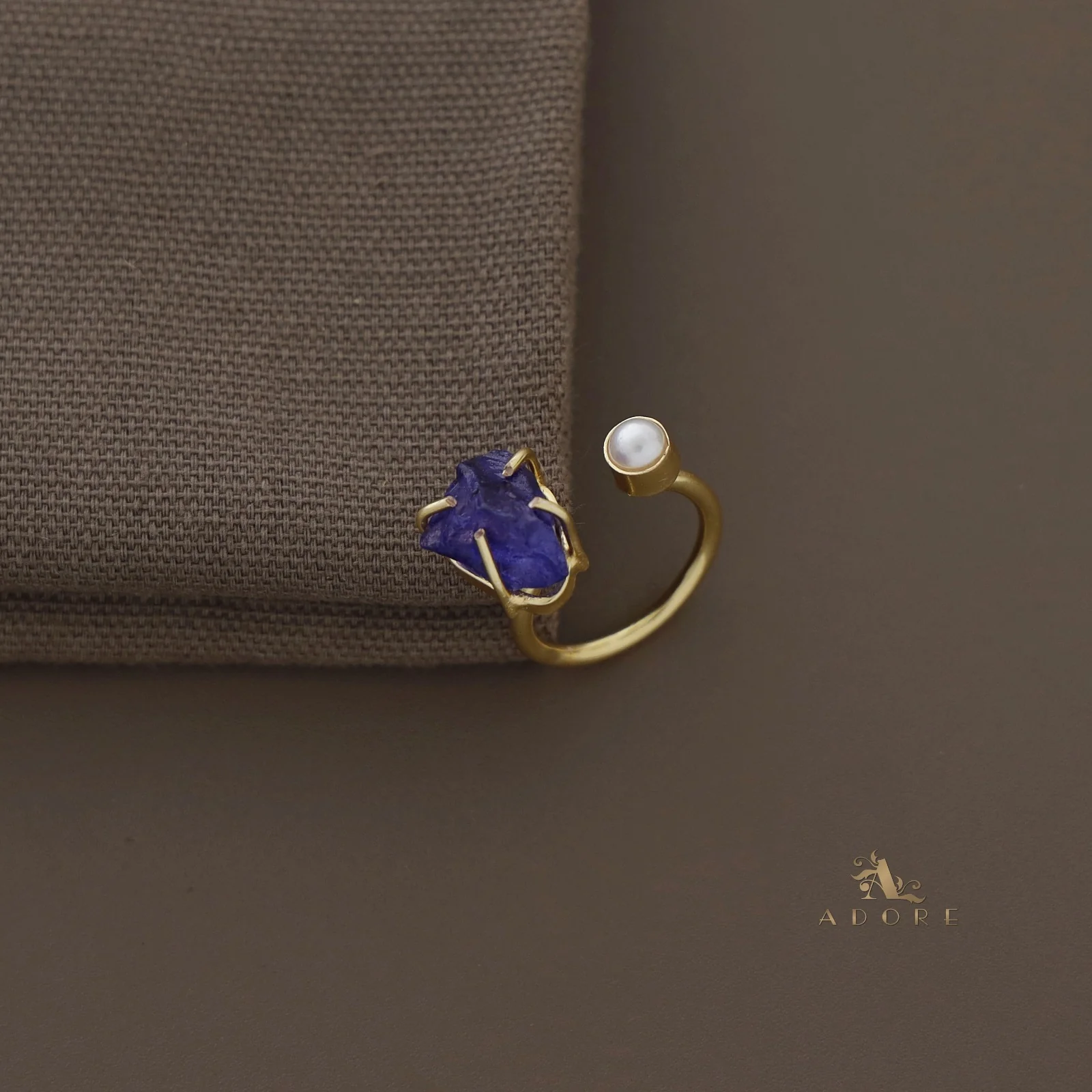 Ena Dyed Stone Plus Mini Pearl Ring - Image 2