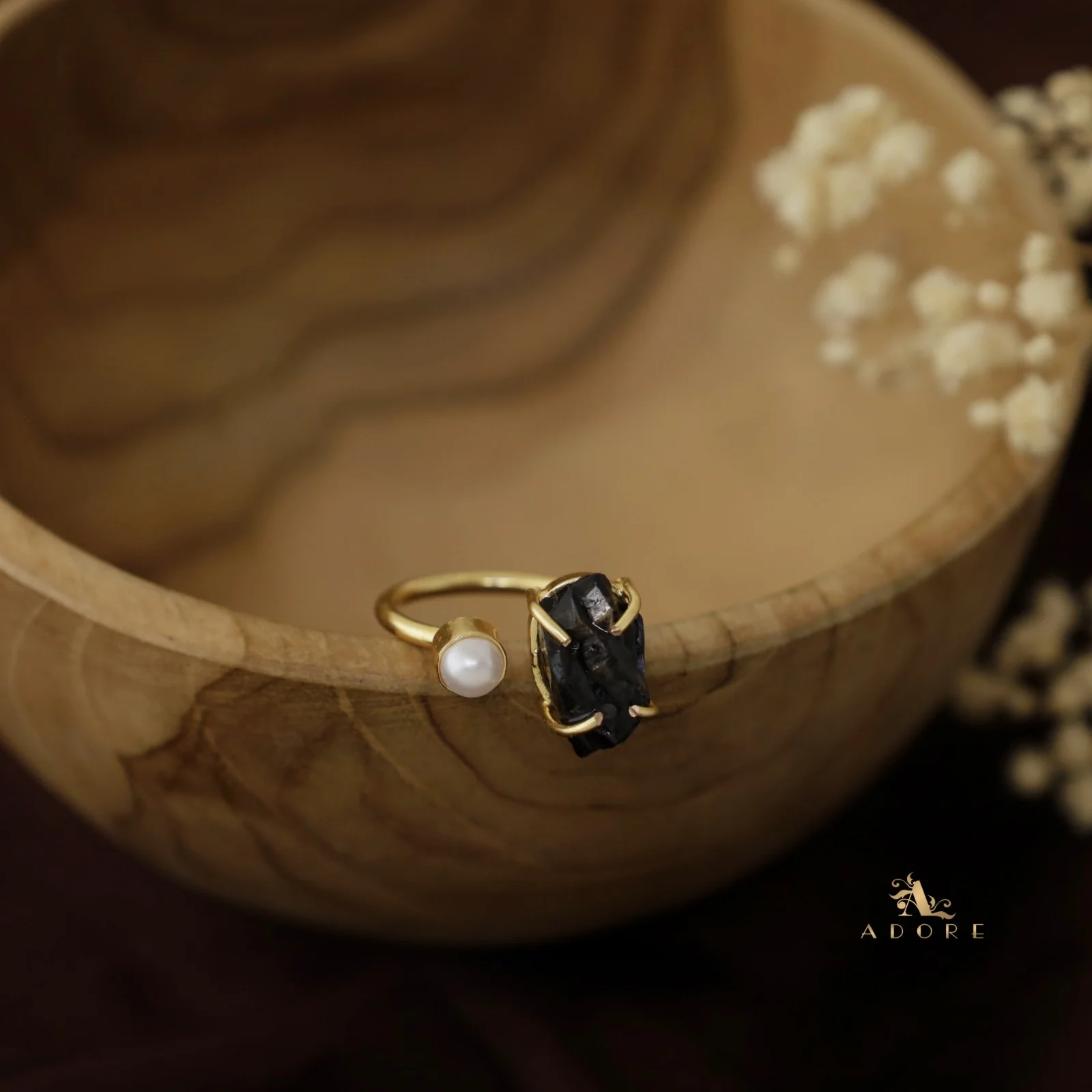 Ena Dyed Stone Plus Mini Pearl Ring - Image 20