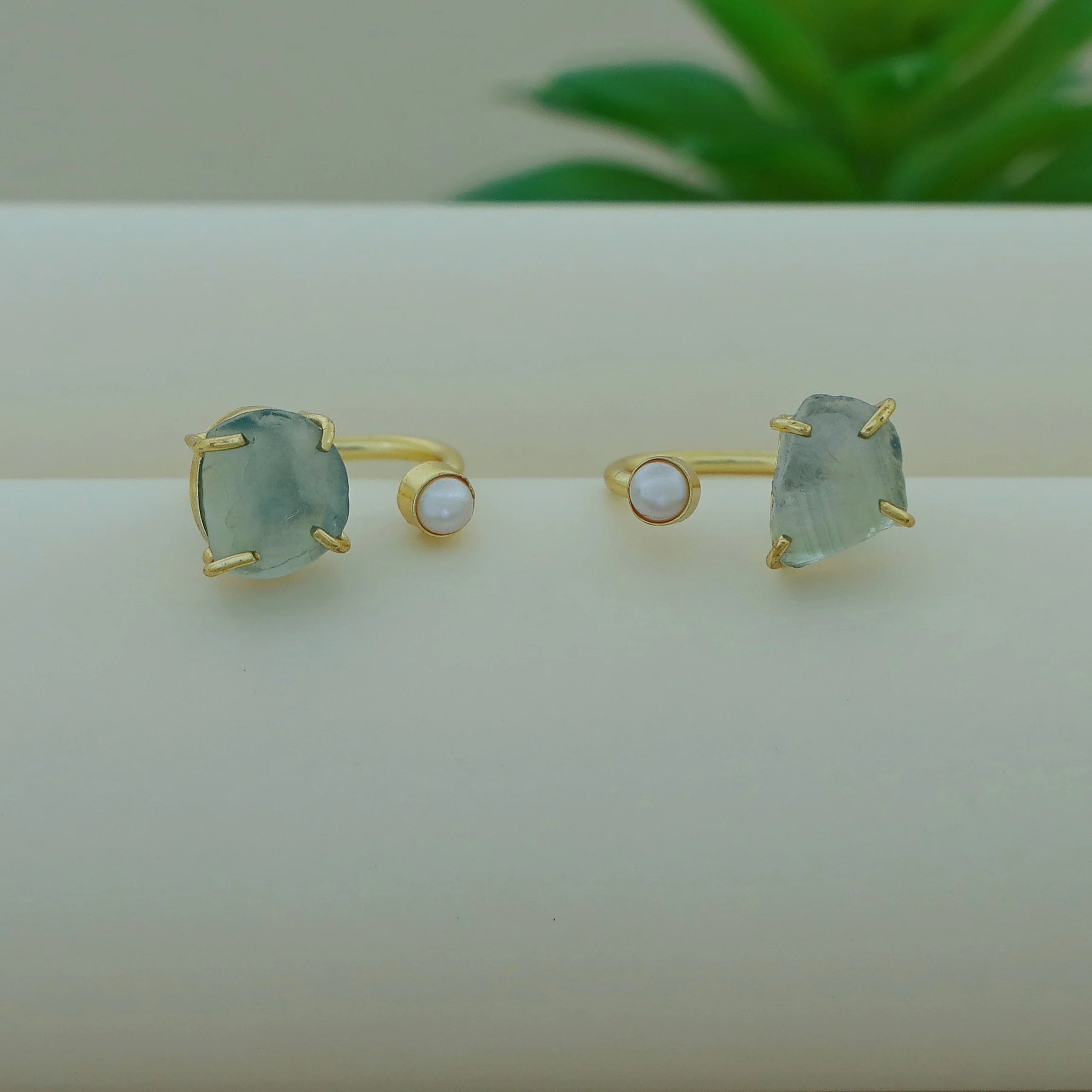 Ena Dyed Stone Plus Mini Pearl Ring - Image 28