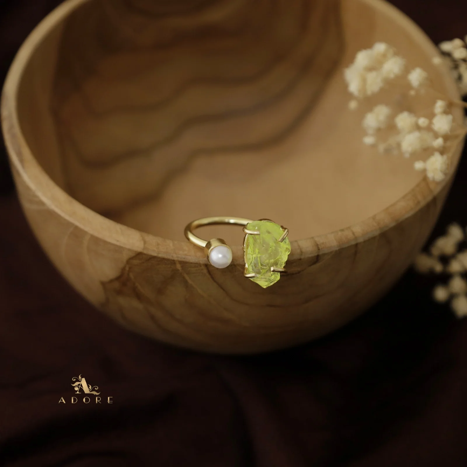 Ena Dyed Stone Plus Mini Pearl Ring - Image 5