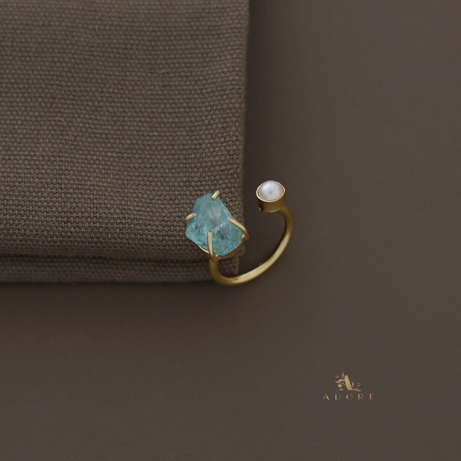 Ena Dyed Stone Plus Mini Pearl Ring - Image 7