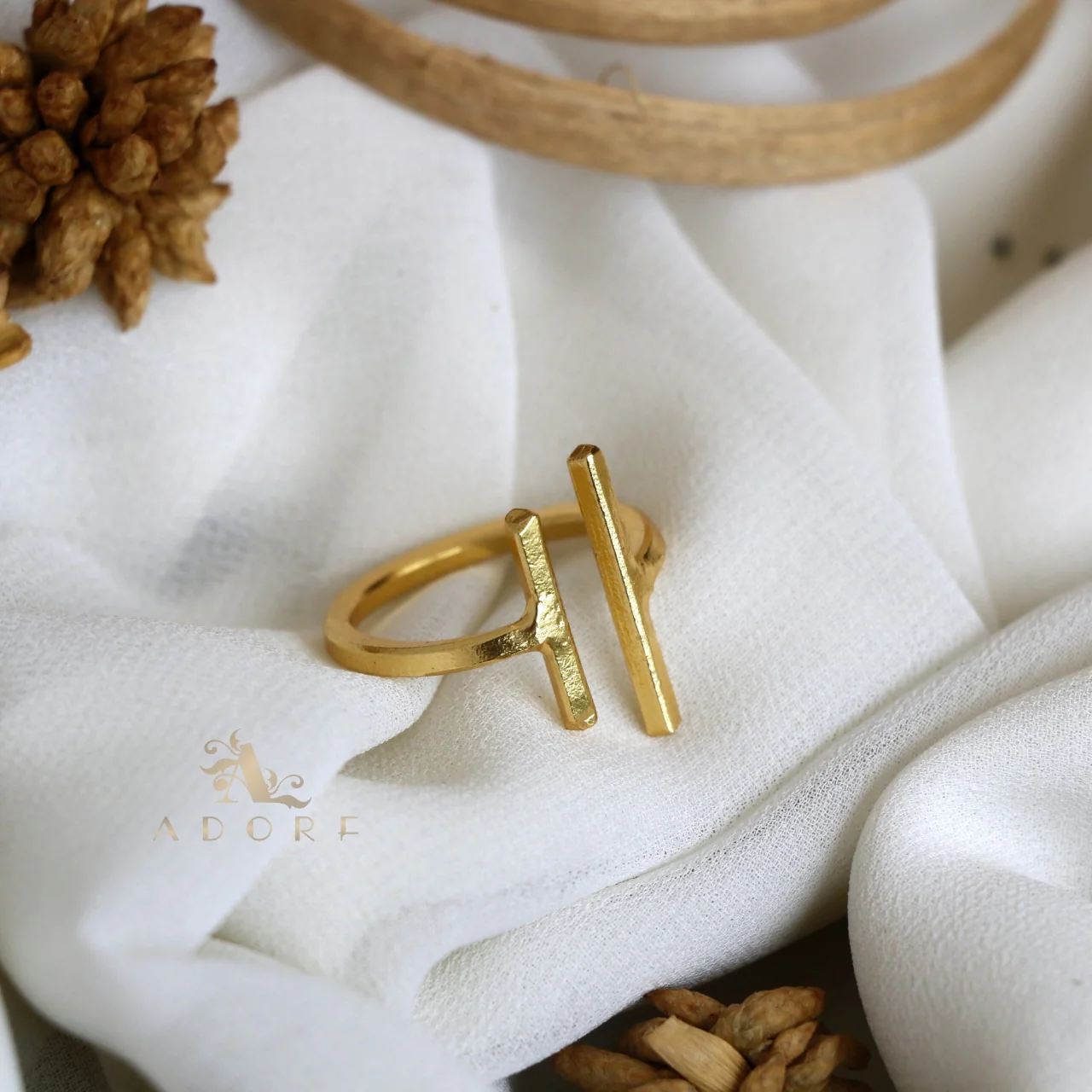 Erisha 2 Line Golden Ring - Image 2