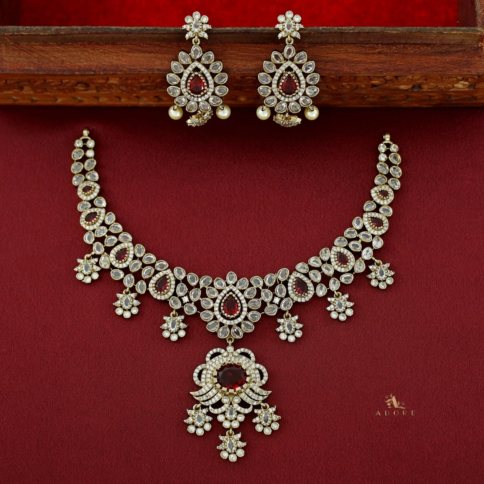 Eryna AD Stone Neckpiece With Earring - Image 3