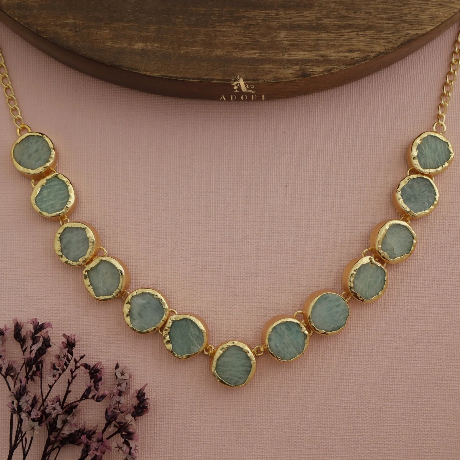 Esme Round Raw Stone Choker / Short Neckpiece - Image 11