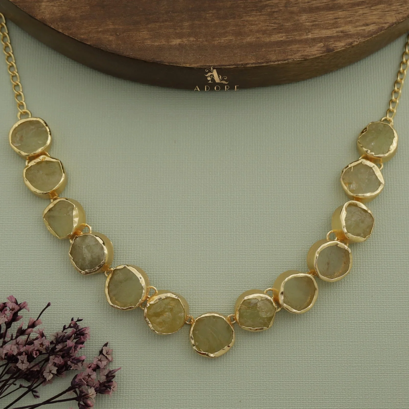 Esme Round Raw Stone Choker / Short Neckpiece - Image 5