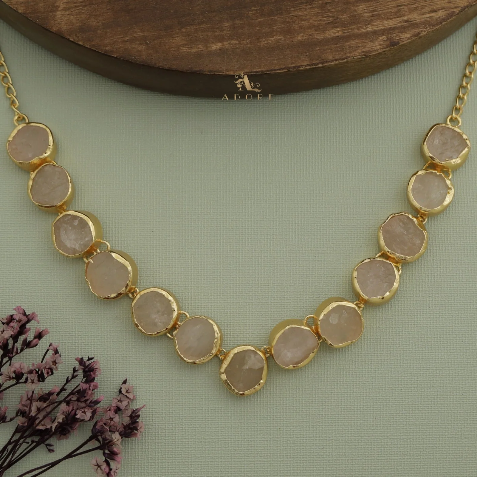 Esme Round Raw Stone Choker / Short Neckpiece - Image 7