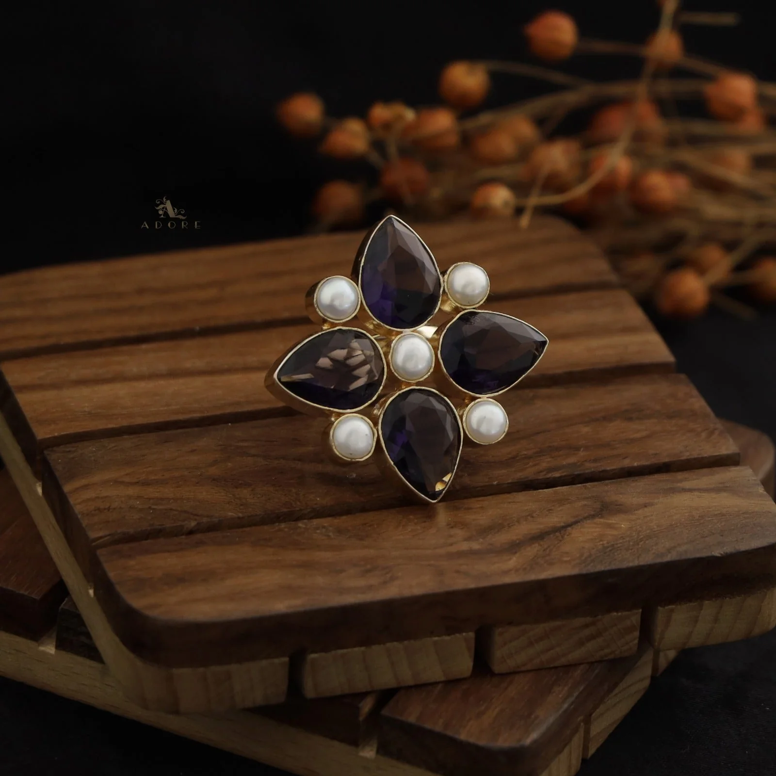 Evania Pearl Ring (Colour Option) - Image 17