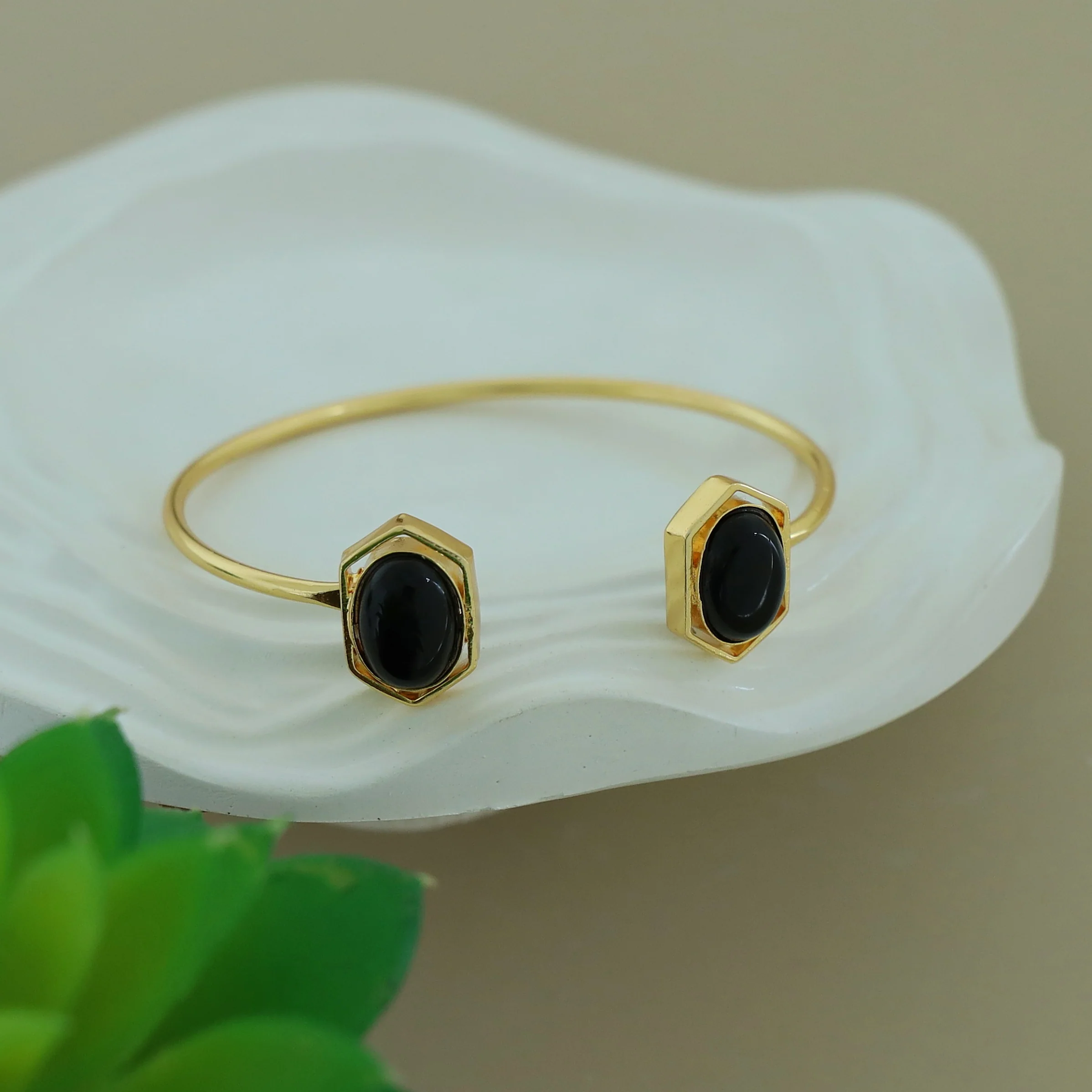 Everlee Dual Oval Gemstone Bangle - Image 3