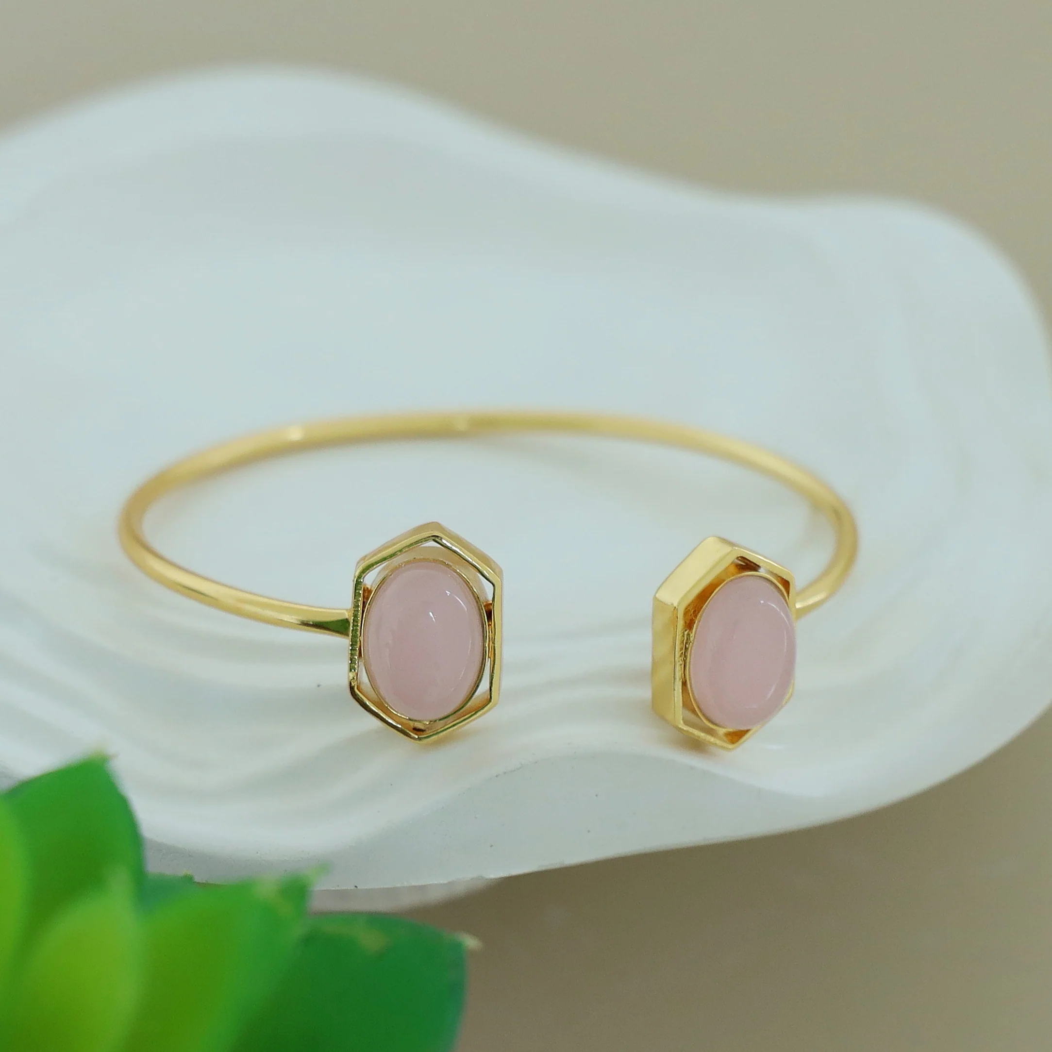 Everlee Dual Oval Gemstone Bangle - Image 4