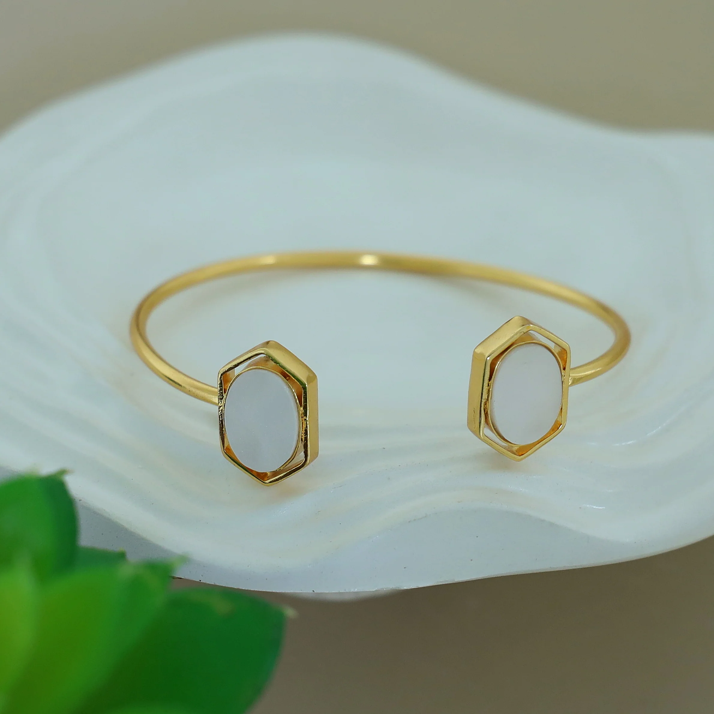 Everlee Dual Oval Gemstone Bangle - Image 6