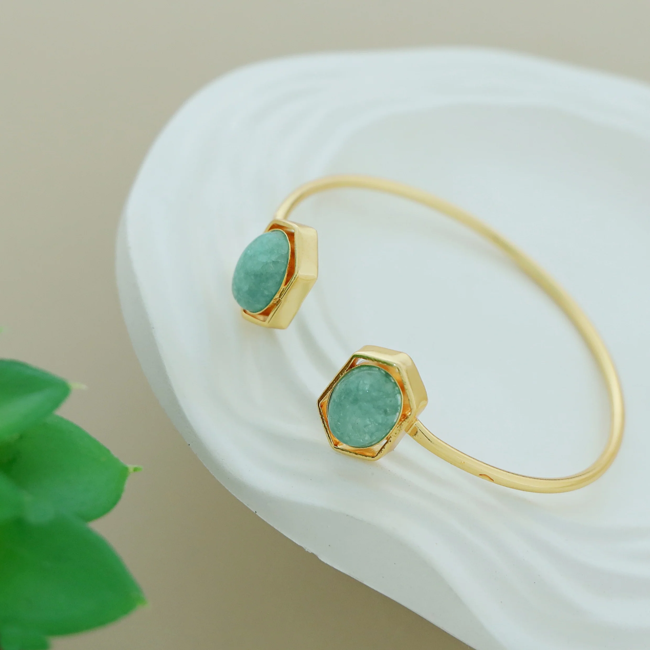 Everlee Dual Oval Gemstone Bangle - Image 8