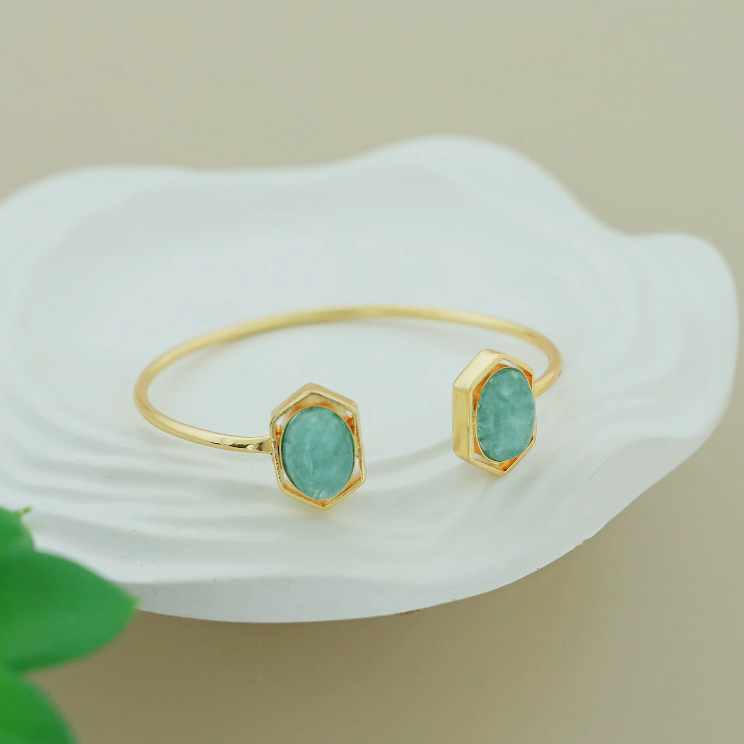 Everlee Dual Oval Gemstone Bangle - Image 9
