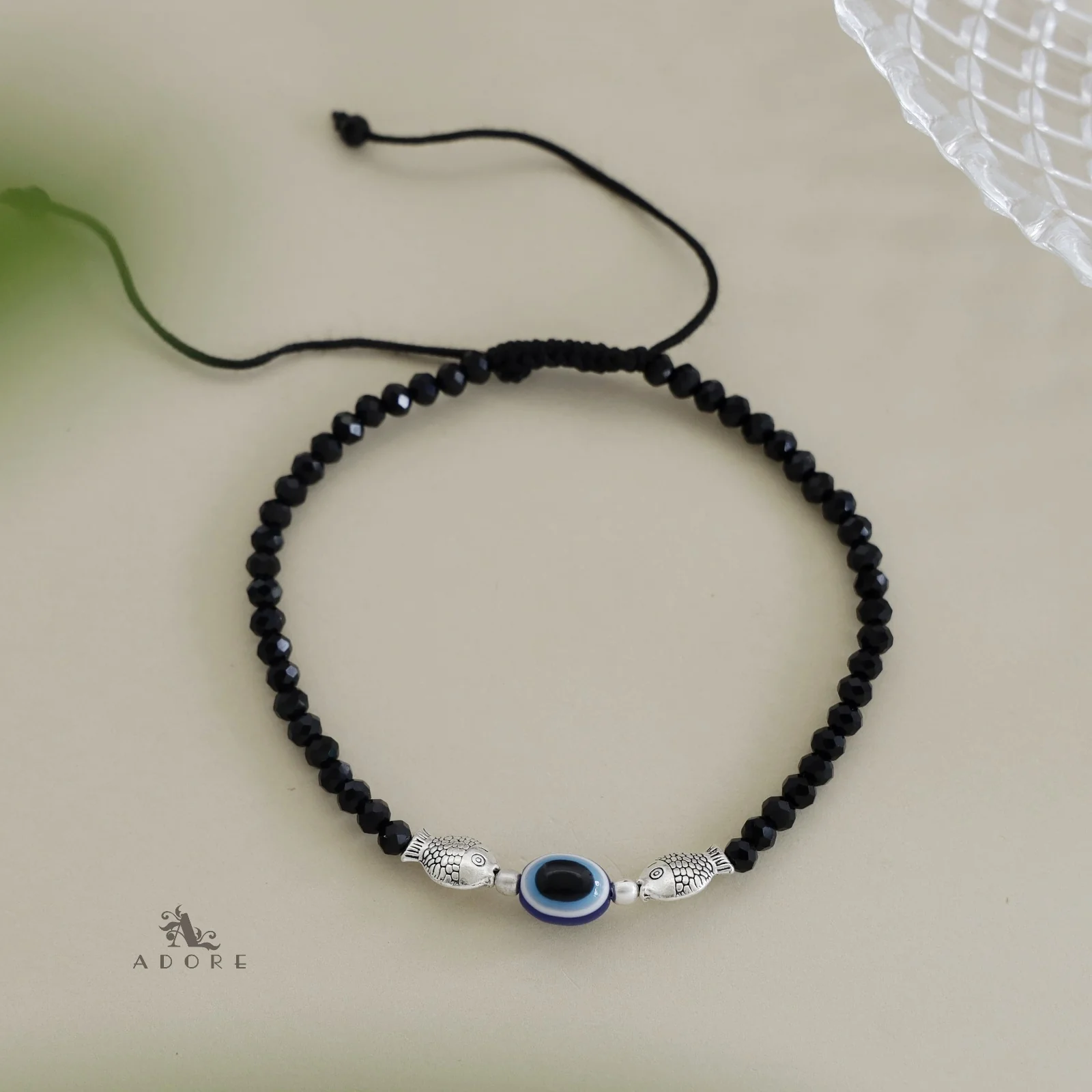 Evil Eye Handmade Black Thread Anklet (Single Piece) - Image 3