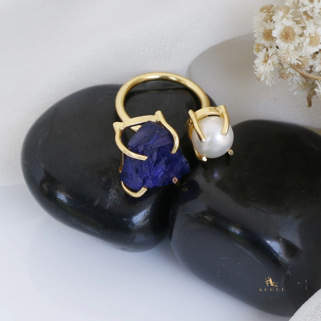 Eza Dyed Stone Plus Pearl Ring - Image 10