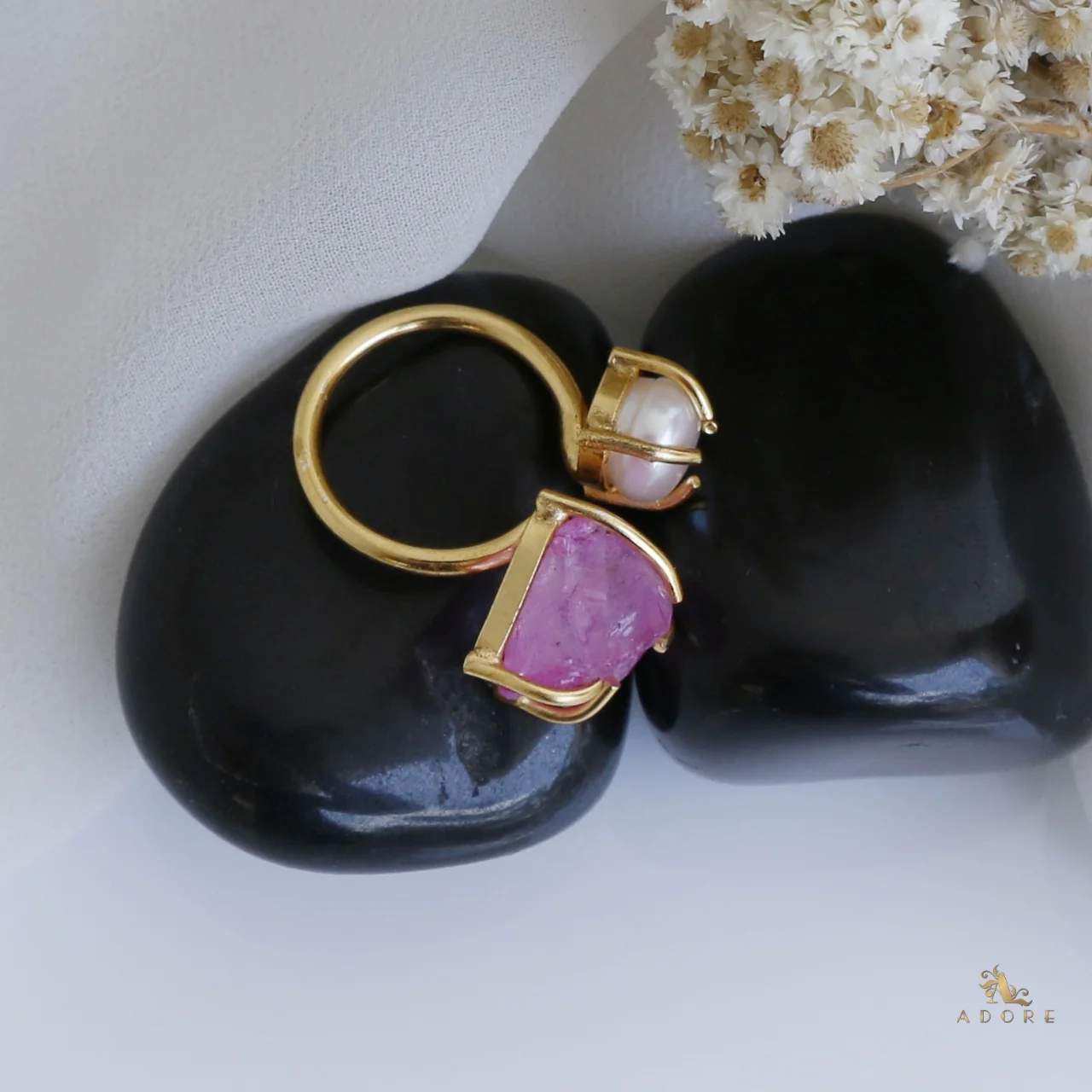 Eza Dyed Stone Plus Pearl Ring - Image 11