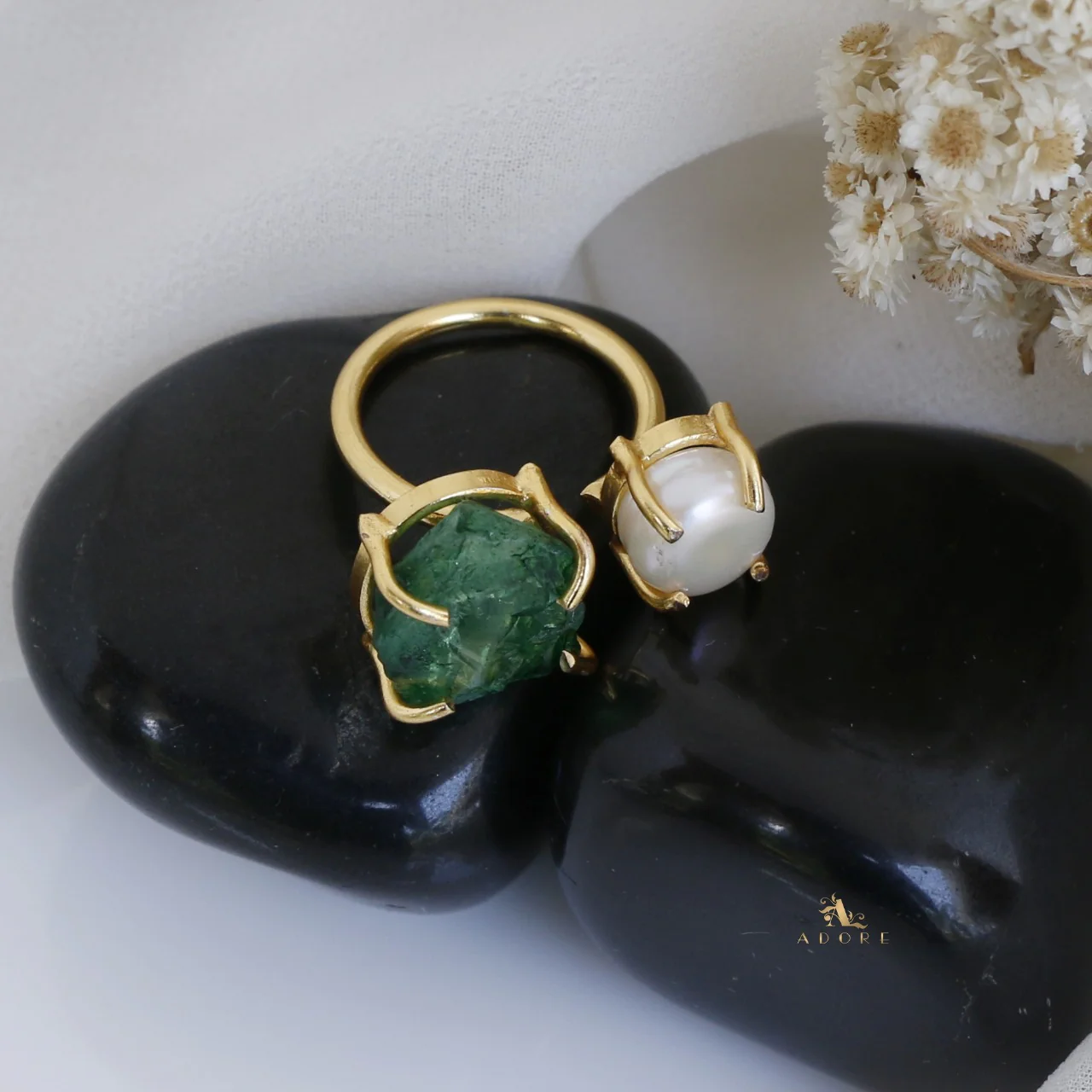 Eza Dyed Stone Plus Pearl Ring - Image 14