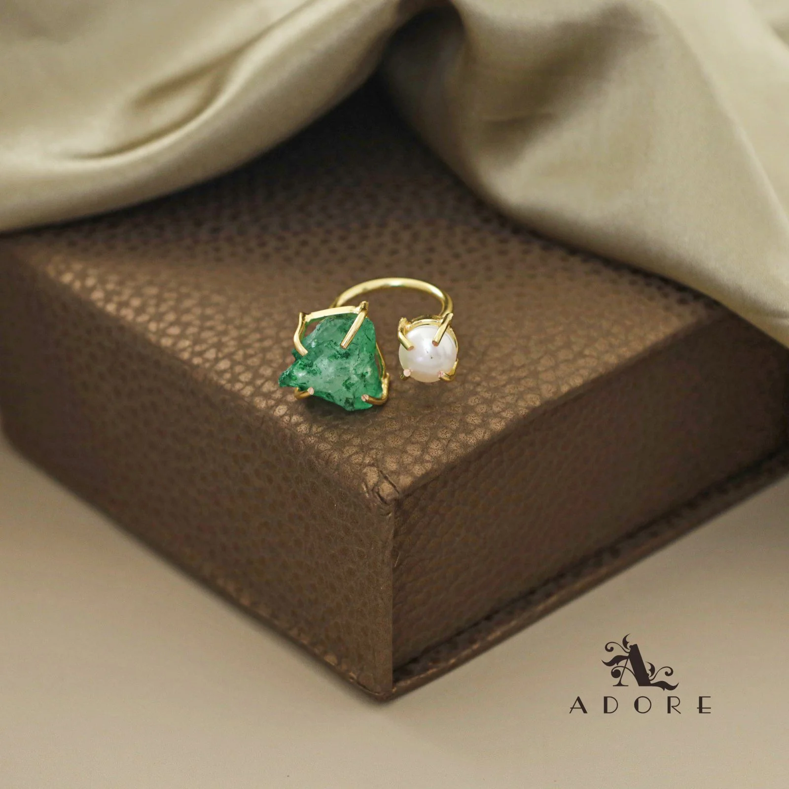 Eza Dyed Stone Plus Pearl Ring - Image 3