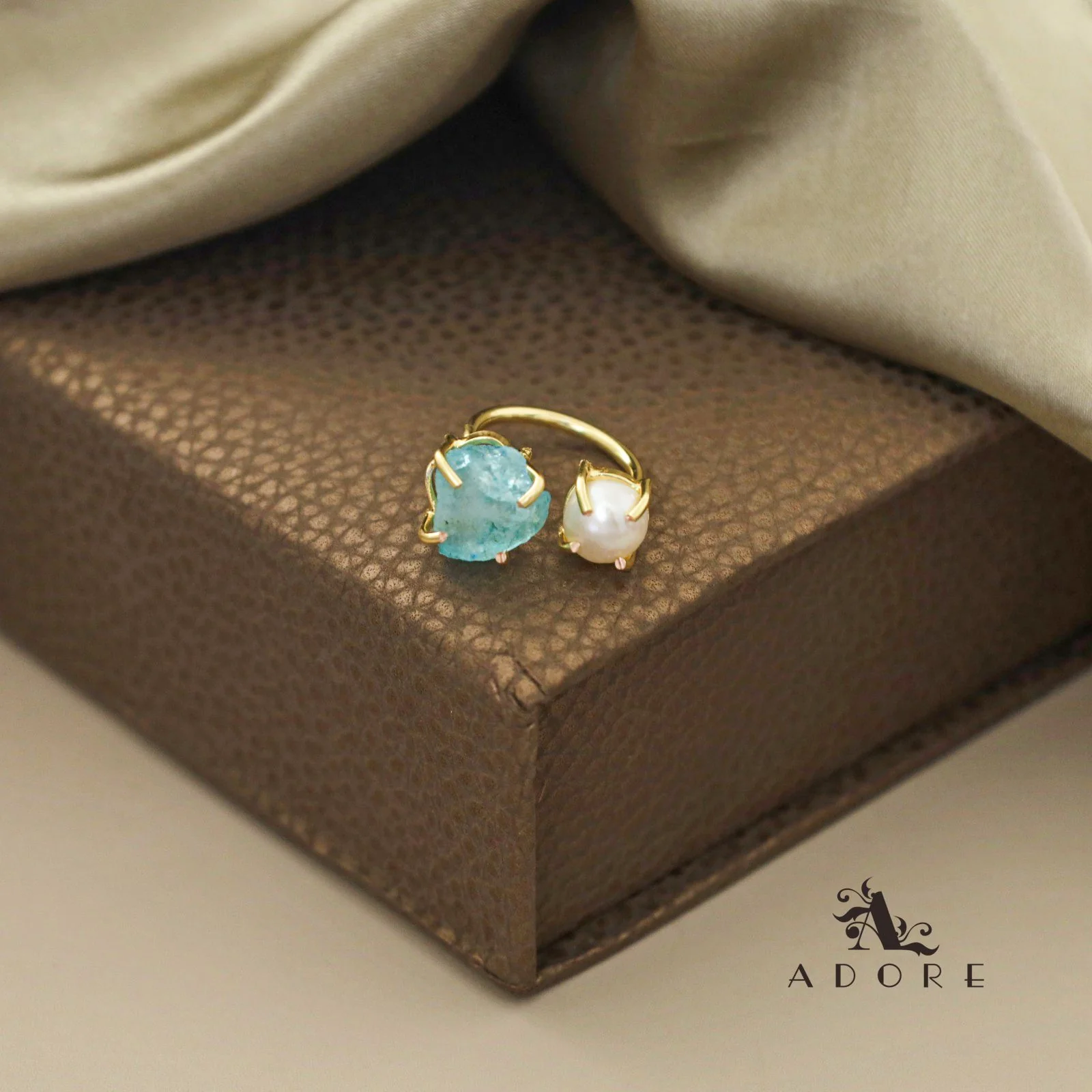 Eza Dyed Stone Plus Pearl Ring - Image 8