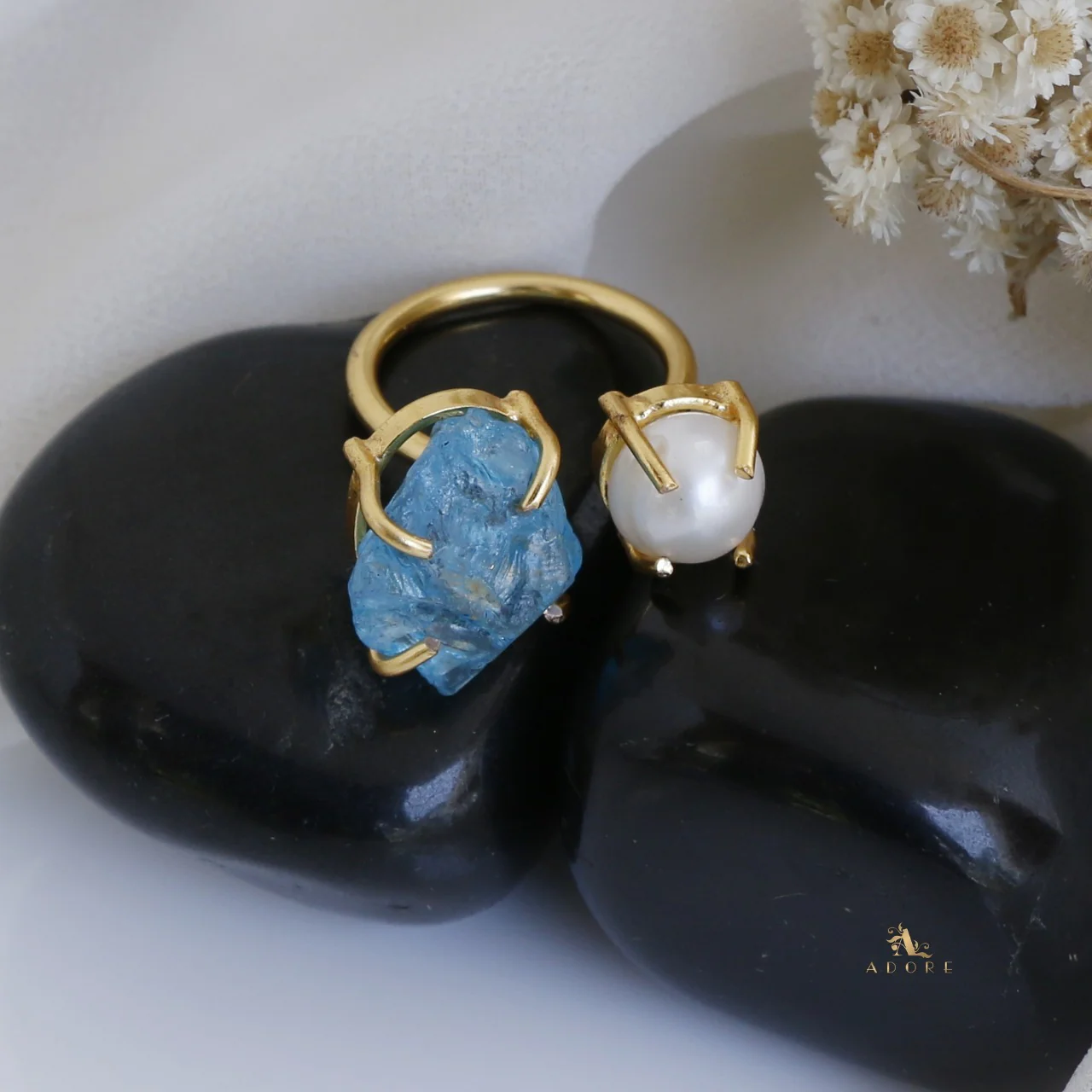 Eza Dyed Stone Plus Pearl Ring - Image 9