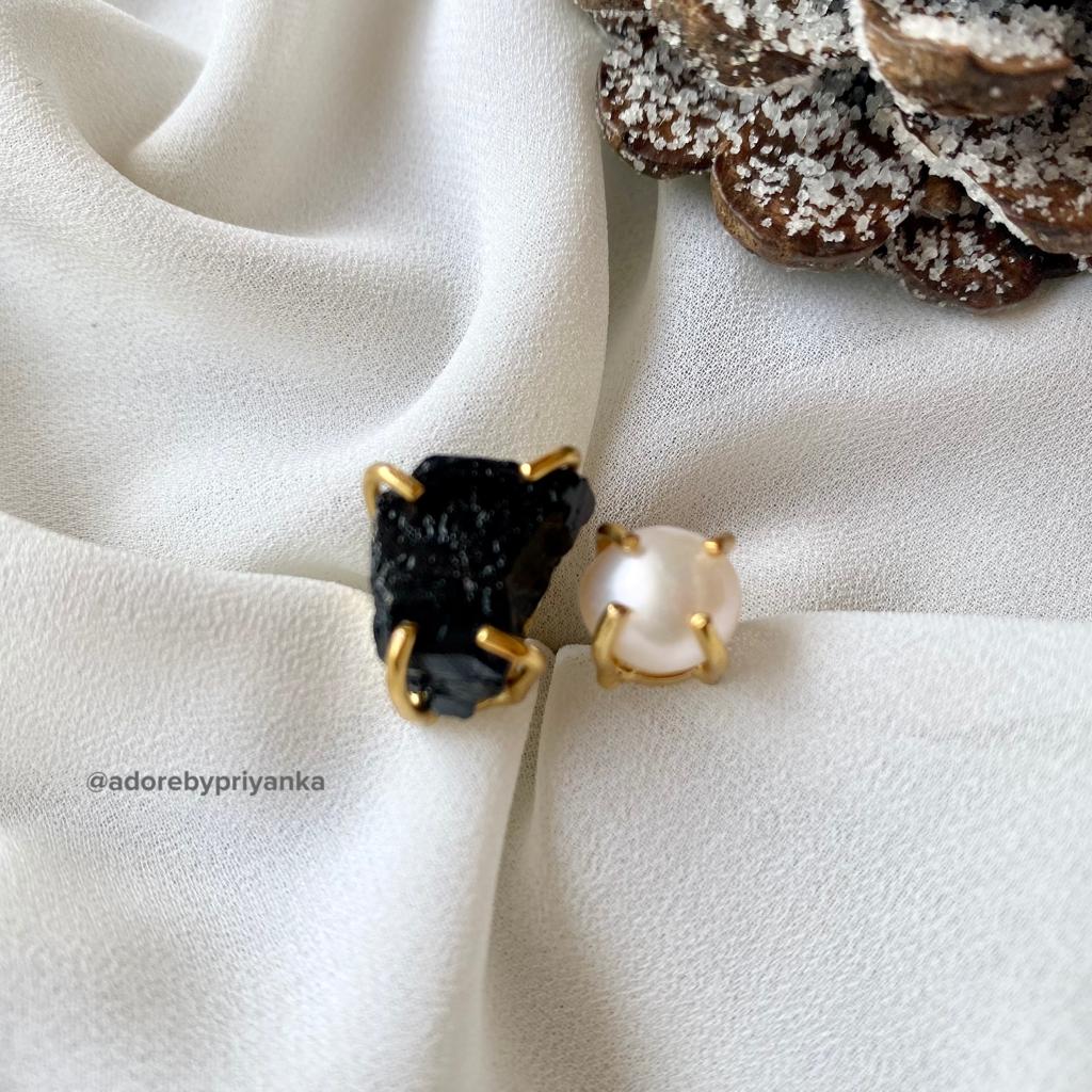 Eza Raw Stone Plus Pearl Ring (Colour Option) - Image 11