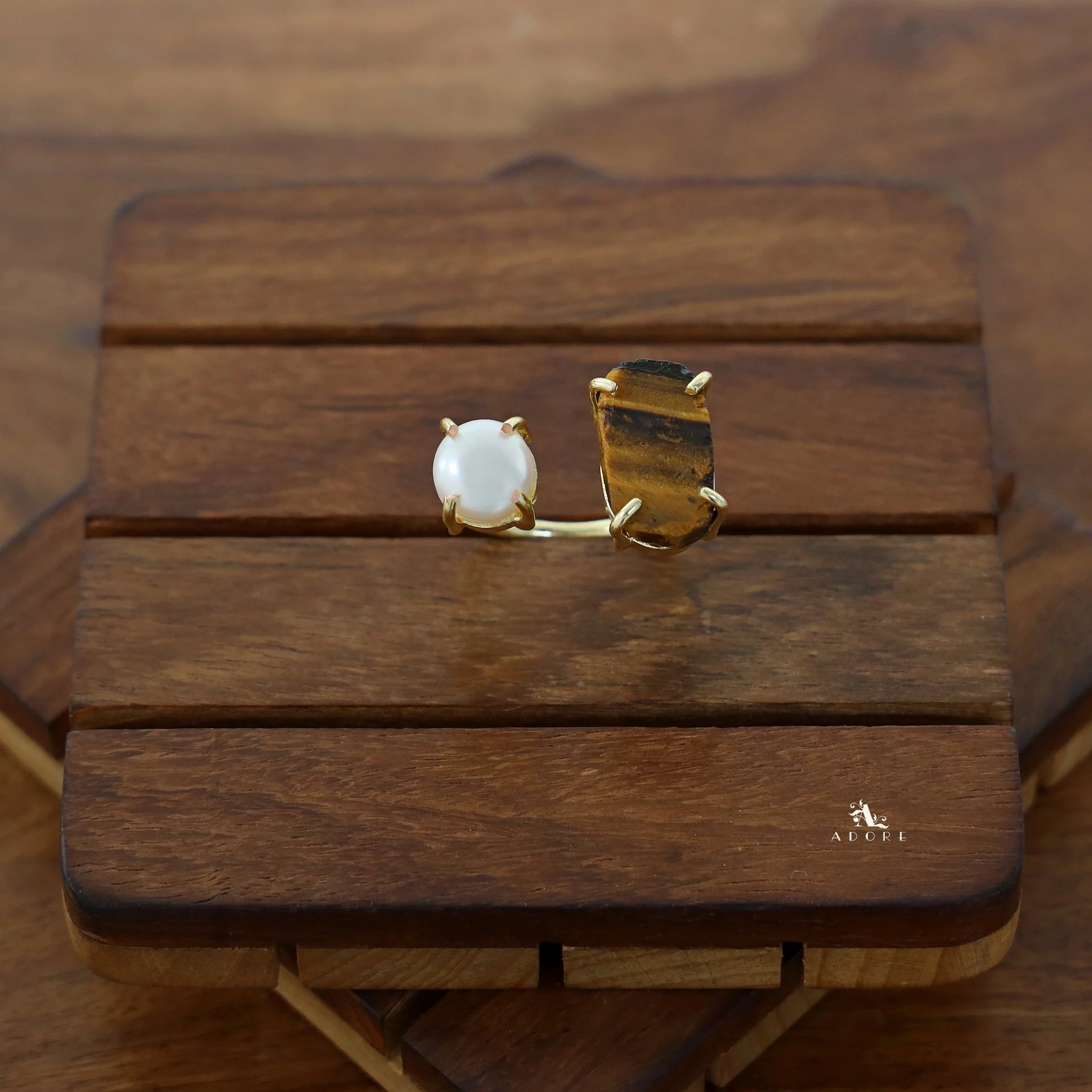 Eza Raw Stone Plus Pearl Ring (Colour Option) - Image 17