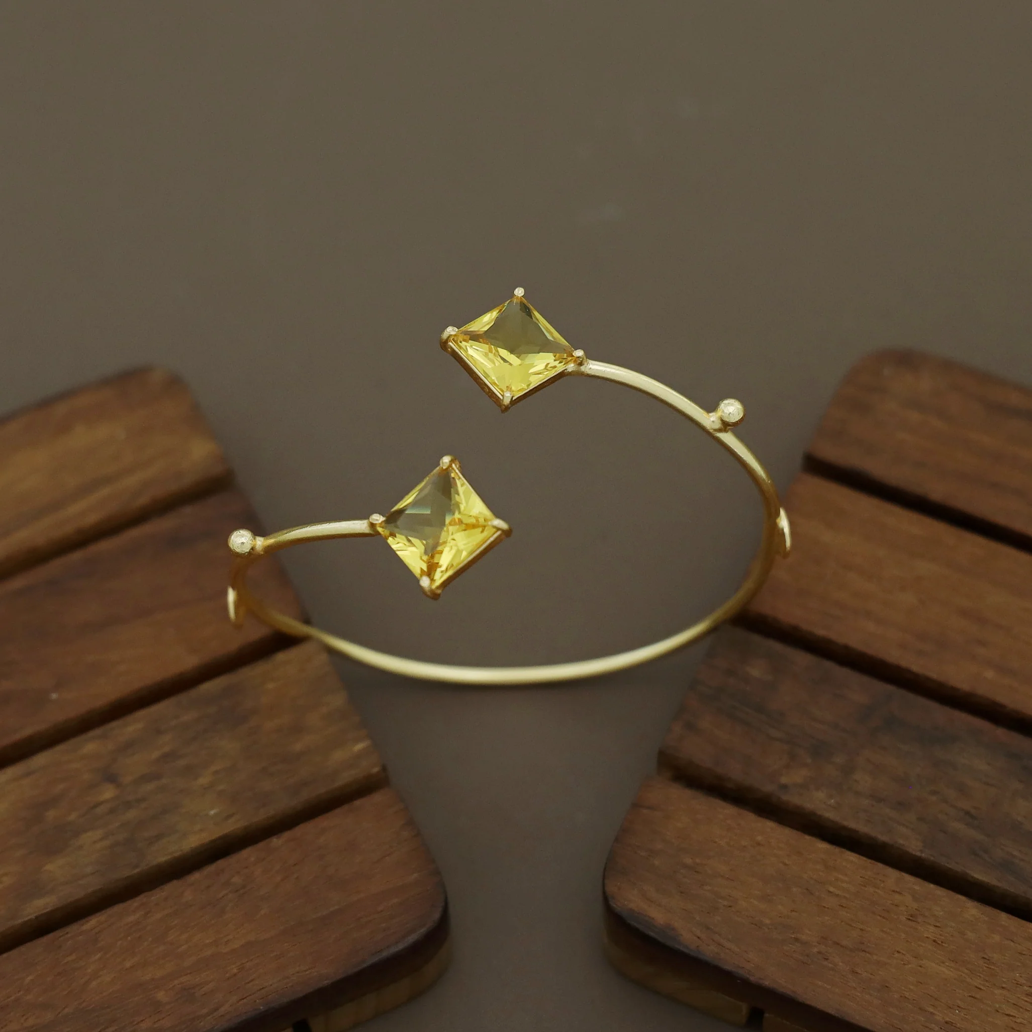 Falisa Dual Diamond Golden Ball + Circle Bangle - Image 5