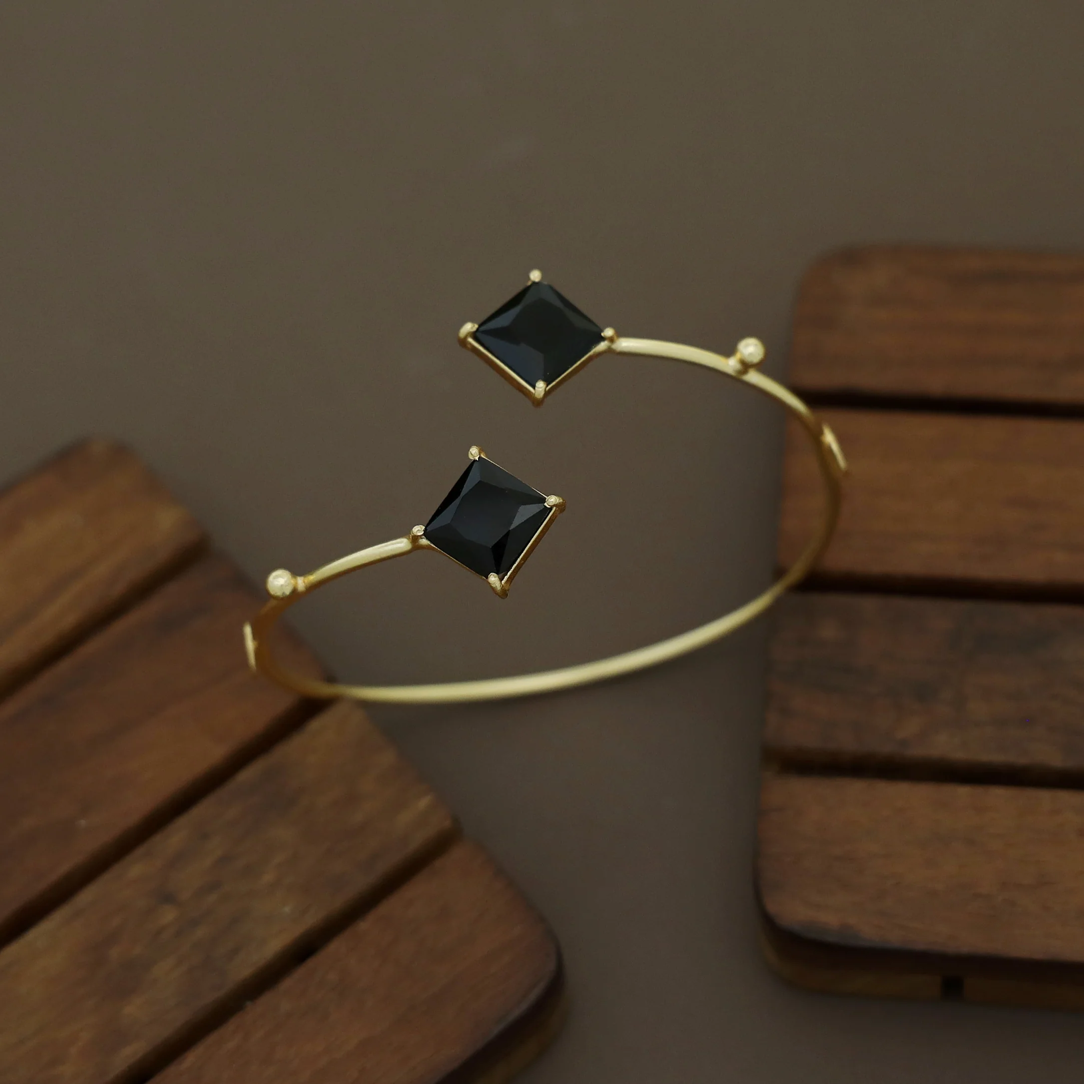 Falisa Dual Diamond Golden Ball + Circle Bangle - Image 6