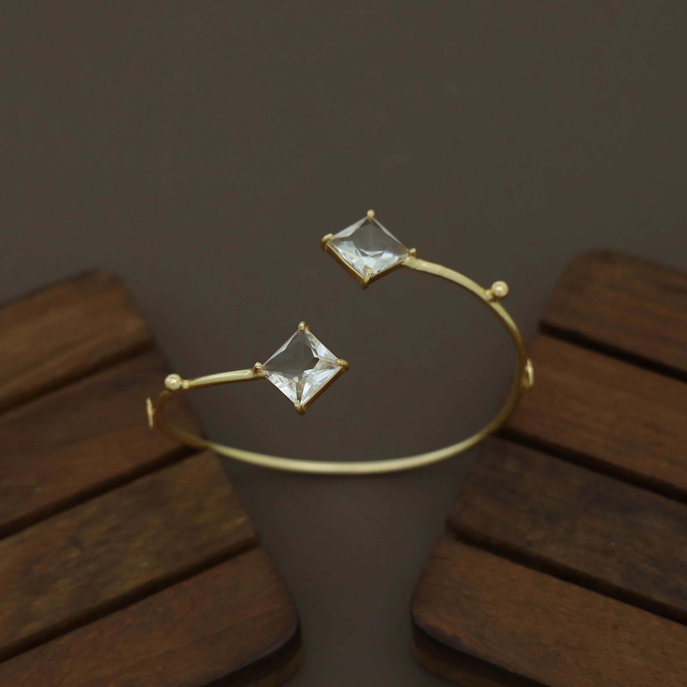 Falisa Dual Diamond Golden Ball + Circle Bangle - Image 7
