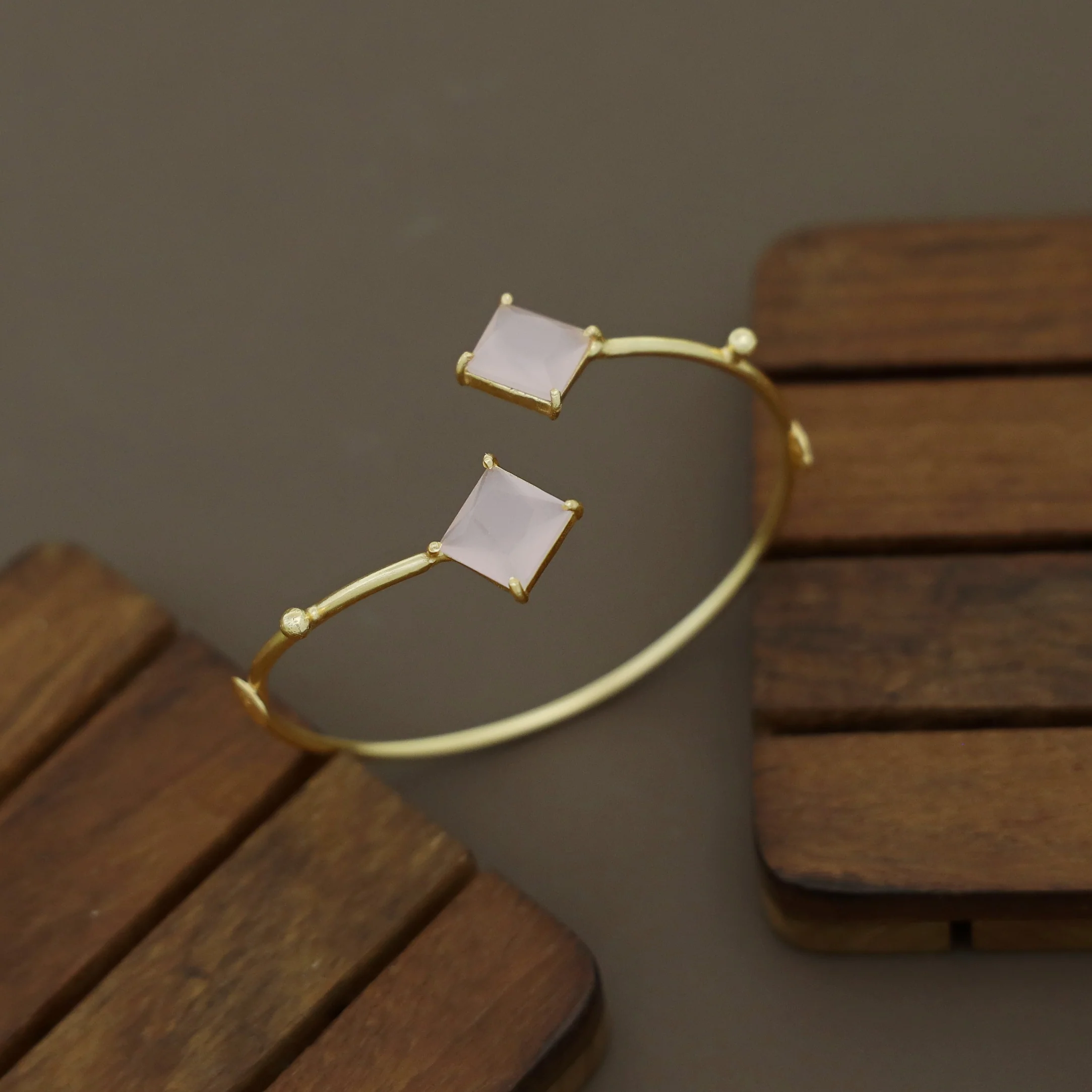Falisa Dual Diamond Golden Ball + Circle Bangle - Image 9