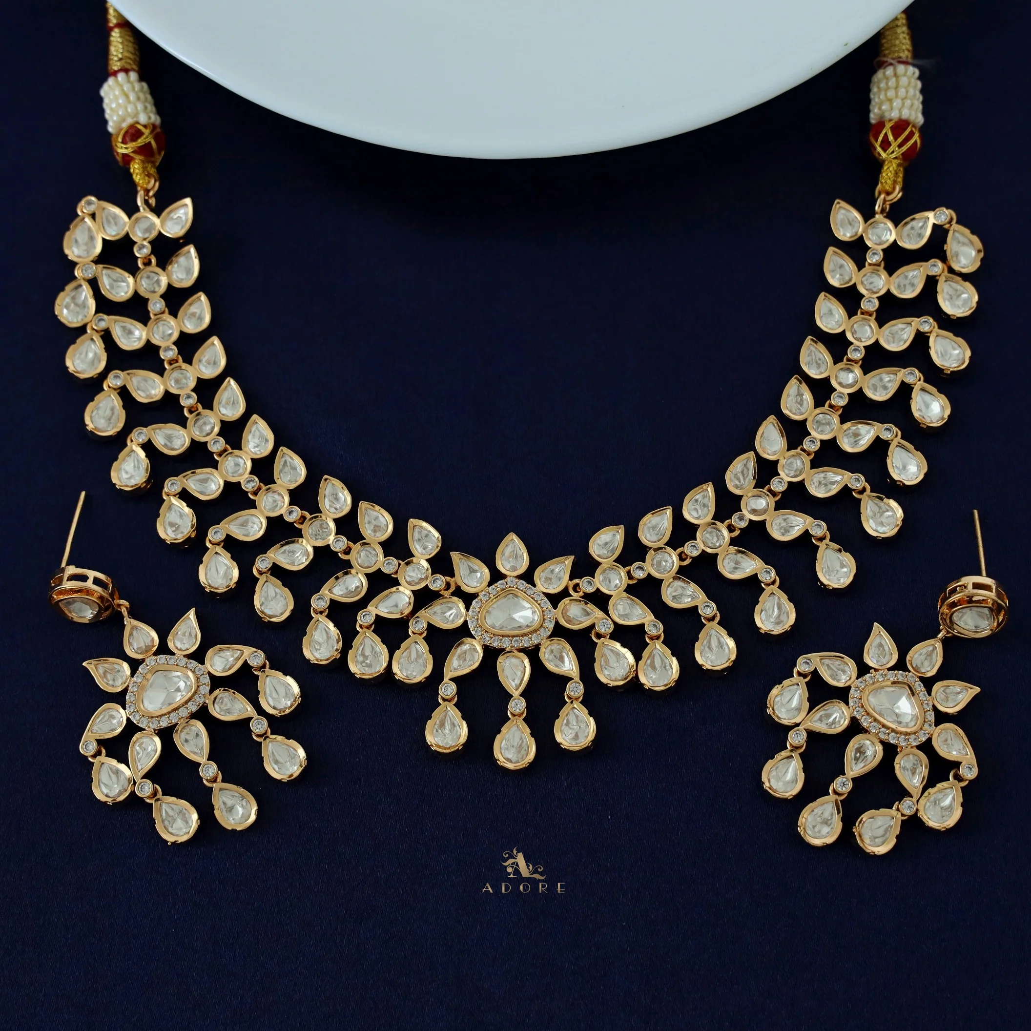 Feona All Dew Drop Neckpiece with Earring - Image 3