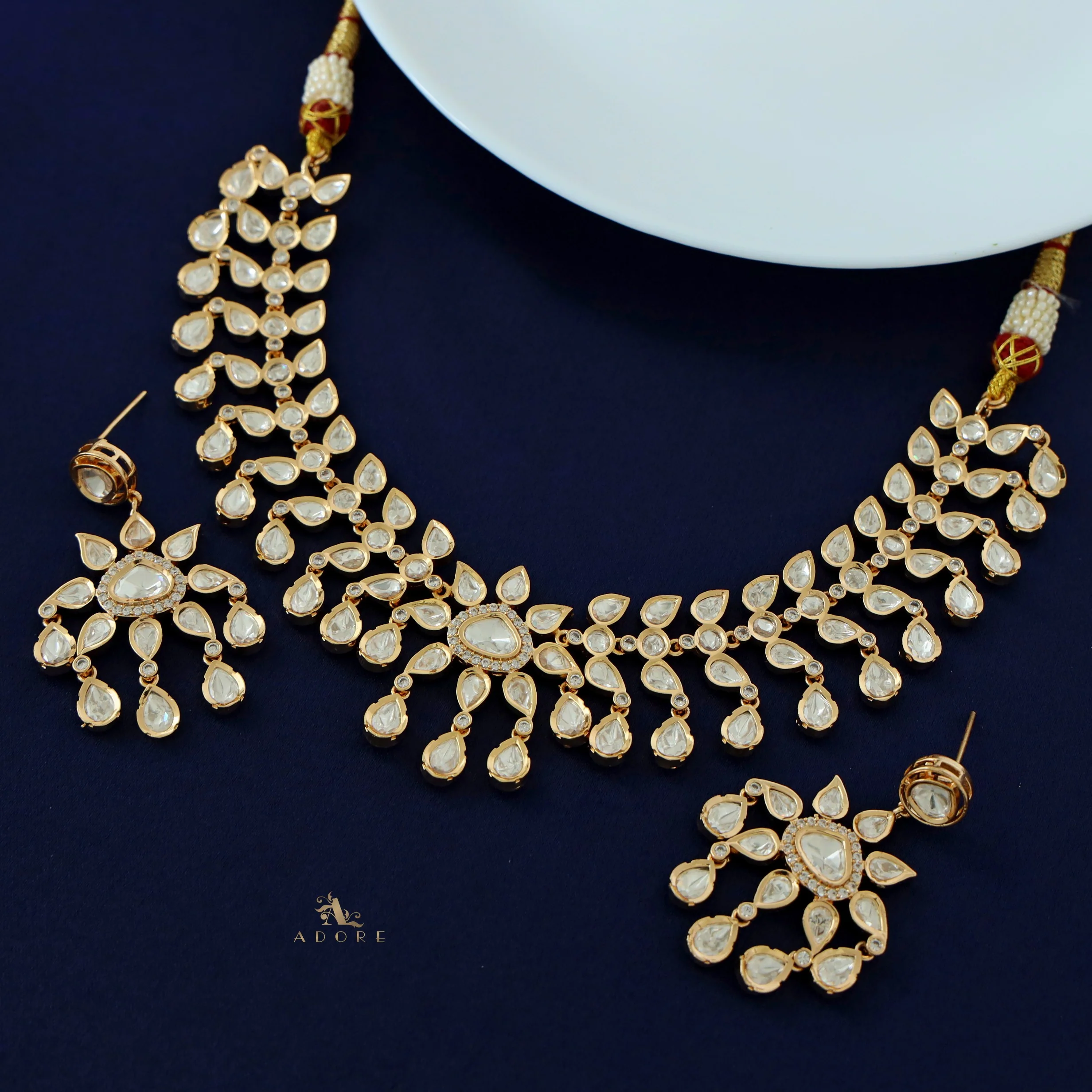 Feona All Dew Drop Neckpiece with Earring - Image 4